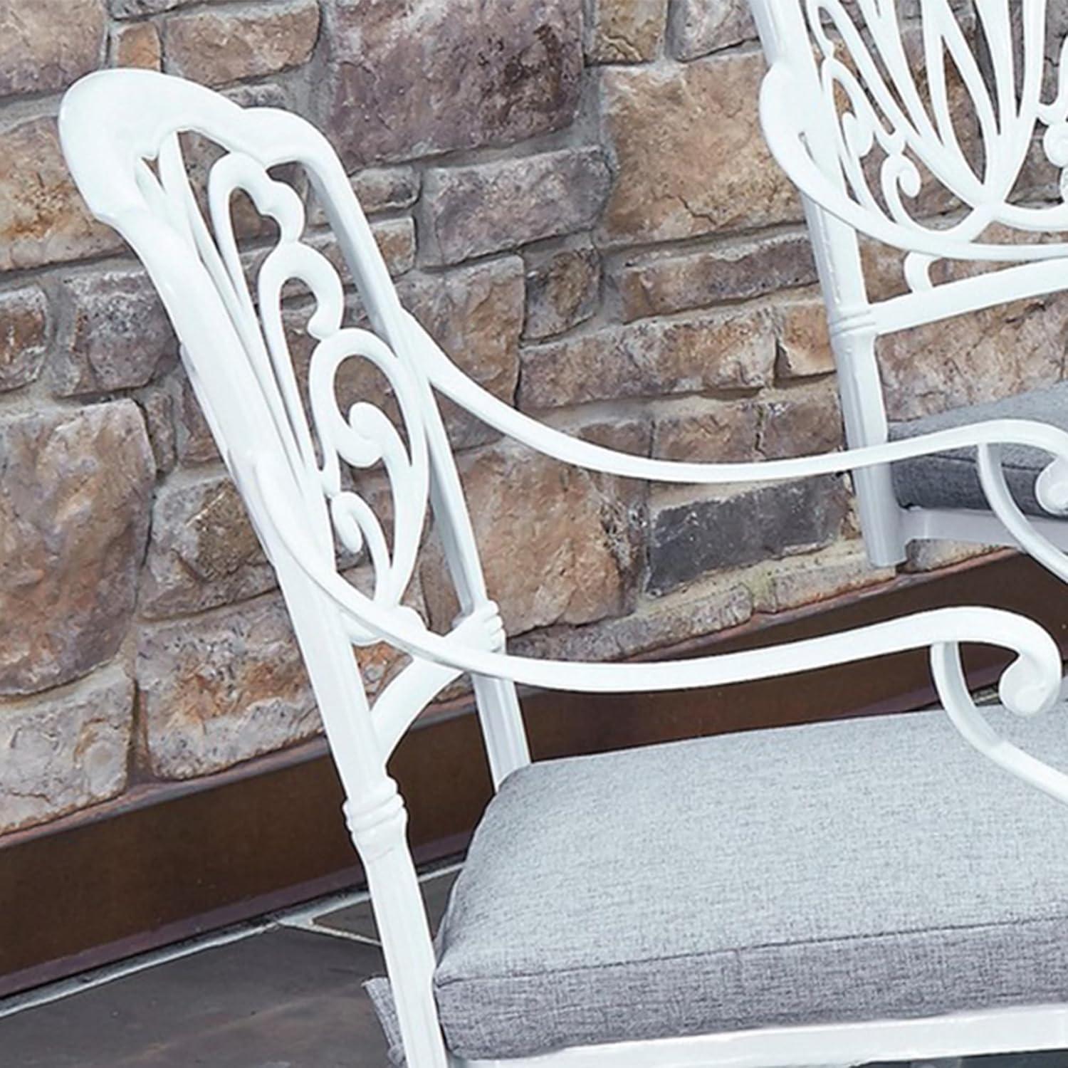 Homestyles Capri Aluminum Outdoor Swivel Rocking Chair in White