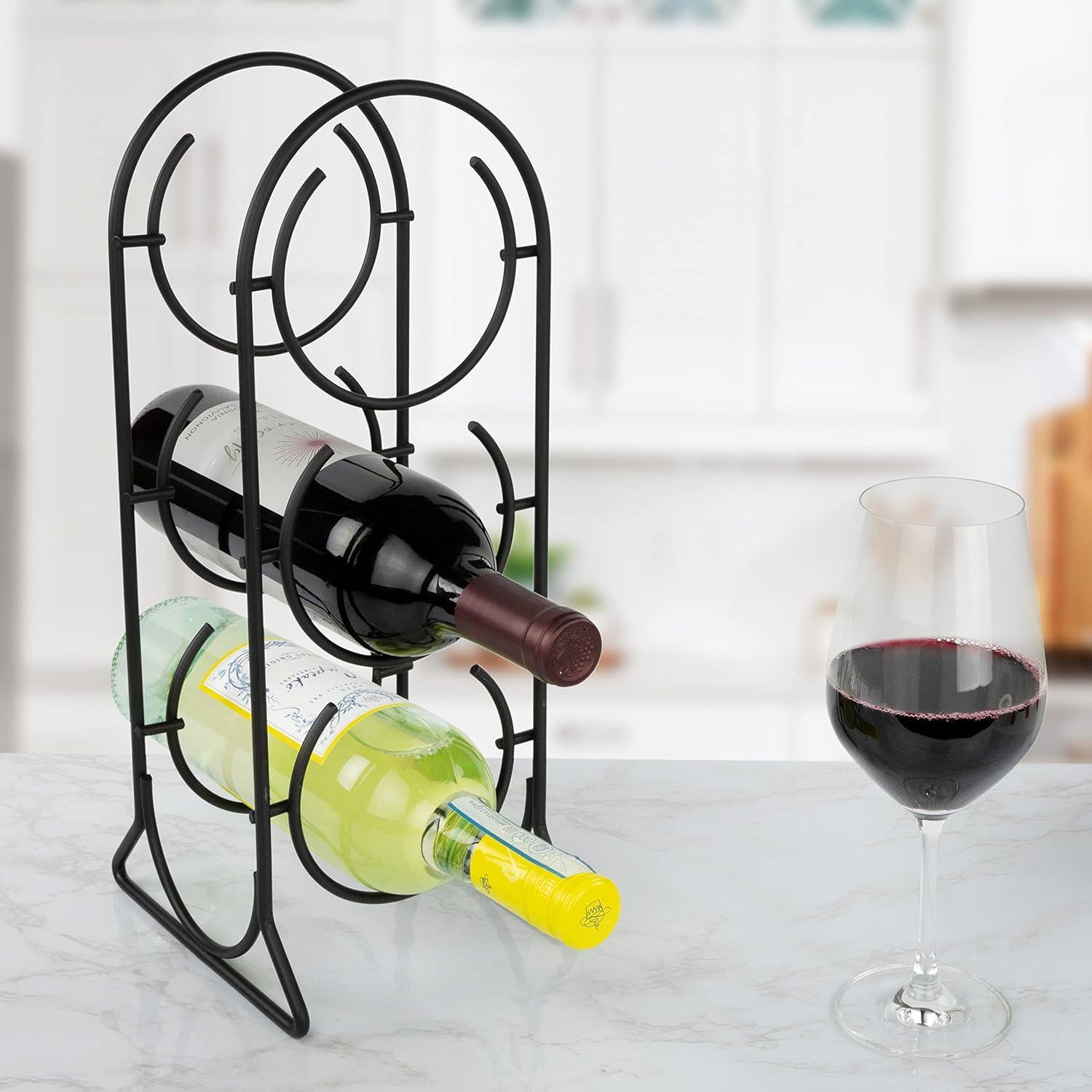 Spectrum Diversified Horseshoe Wine Rack, 3 Bottle, Black