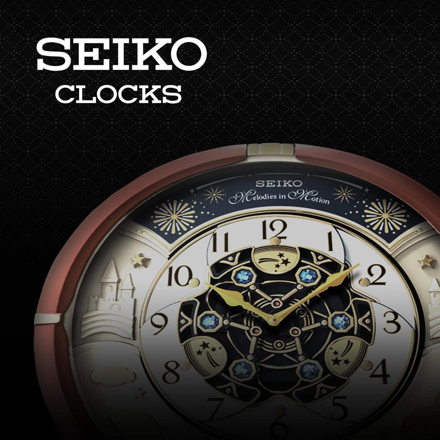 Seiko 15.5" Brown and Gold Melodies in Motion Wall Clock