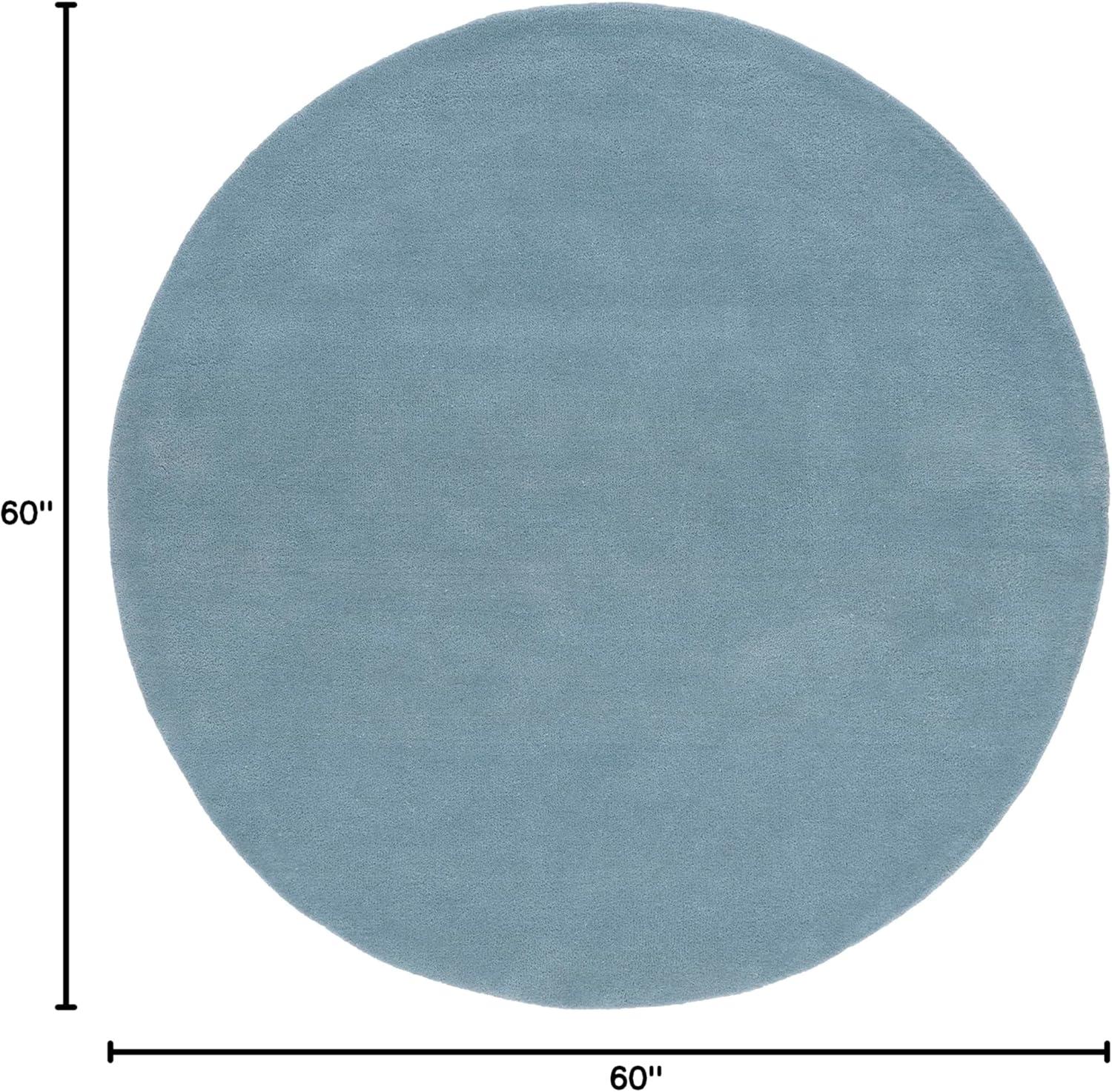 SAFAVIEH Fifth Avenue Debra Solid Area Rug, Blue, 5' x 5' Round