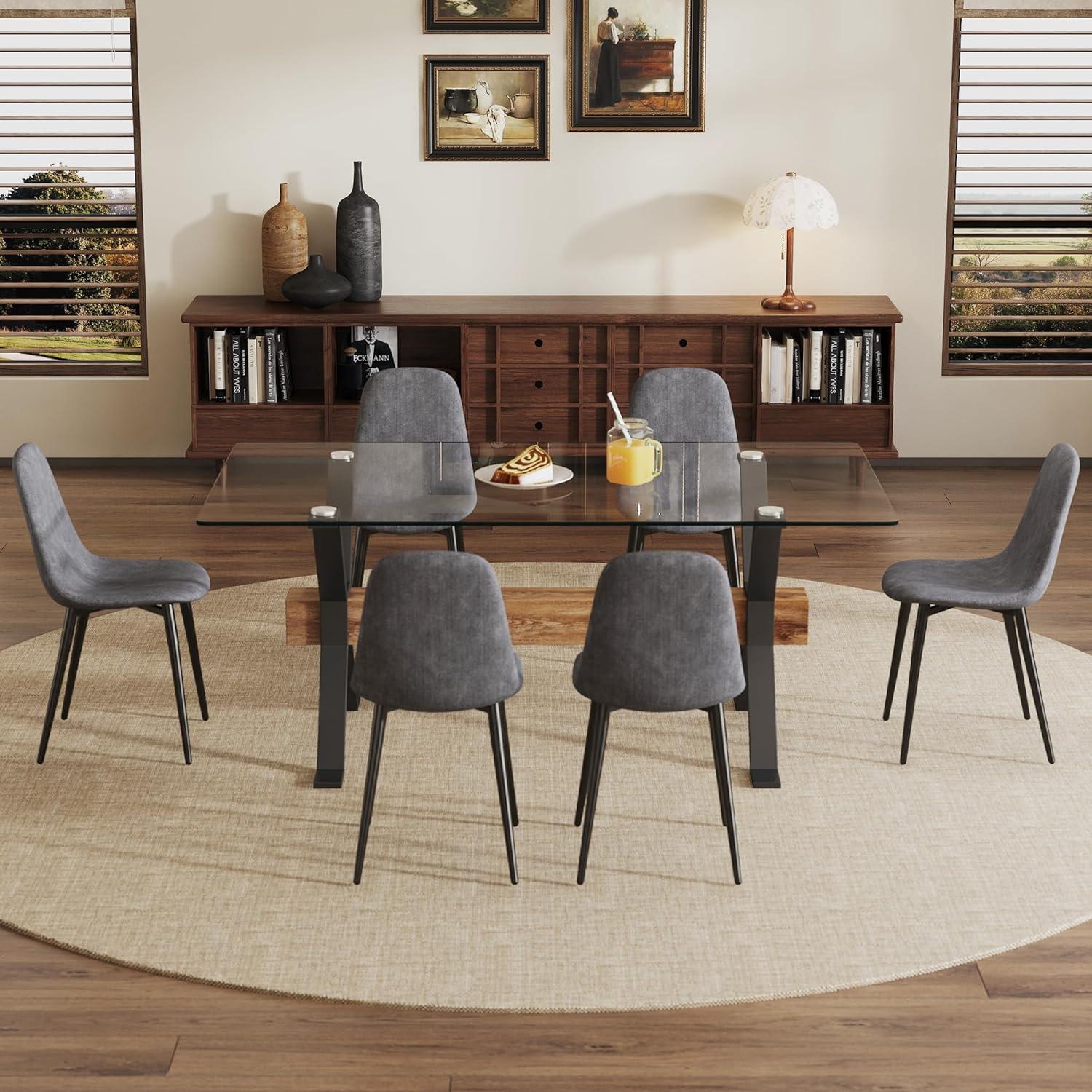 Ivy Bronx 7-Piece Glass Top Dining Table Sets | Wayfair