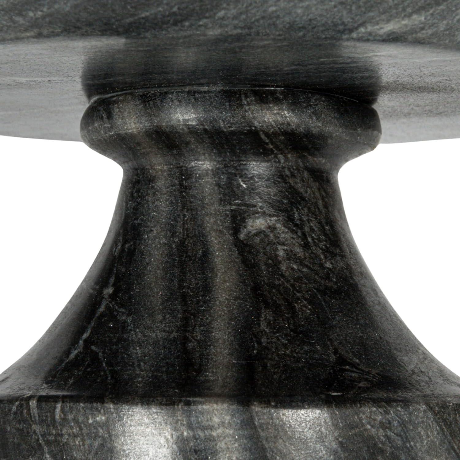 Storied Home Marble Footed Pedestal Bowl, Gray