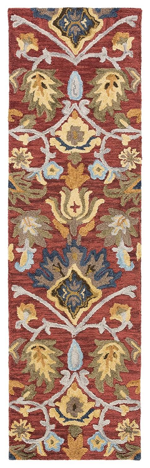 Blossom BLM402 Hand Tufted Runner Rug - Red/Multi - 2'3"x12' - Safavieh.