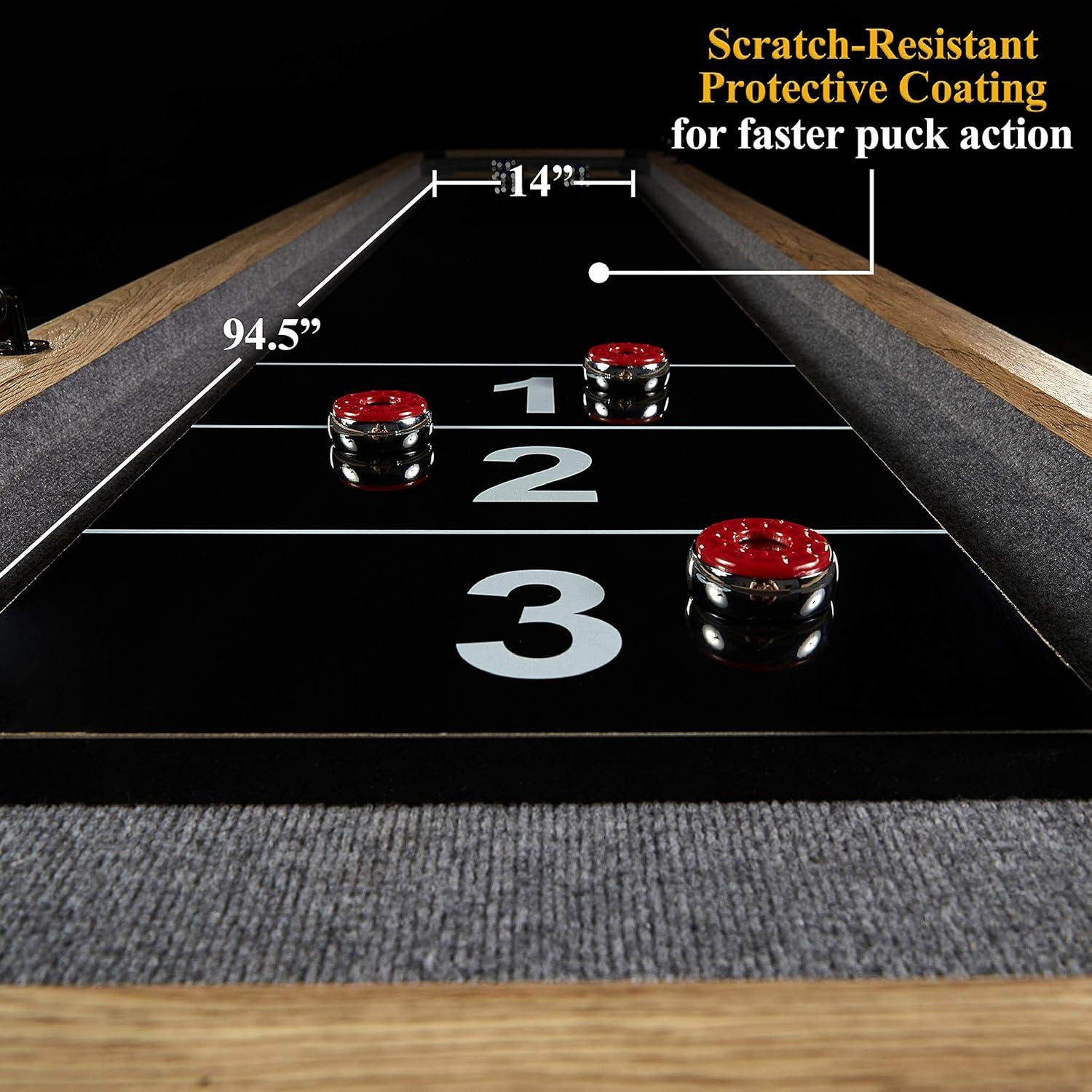 Barrington Billiards Company Barrington Billiards 12' Coventry Shuffleboard Table With Scratch-Resistant Playfield and 8 Puck Set