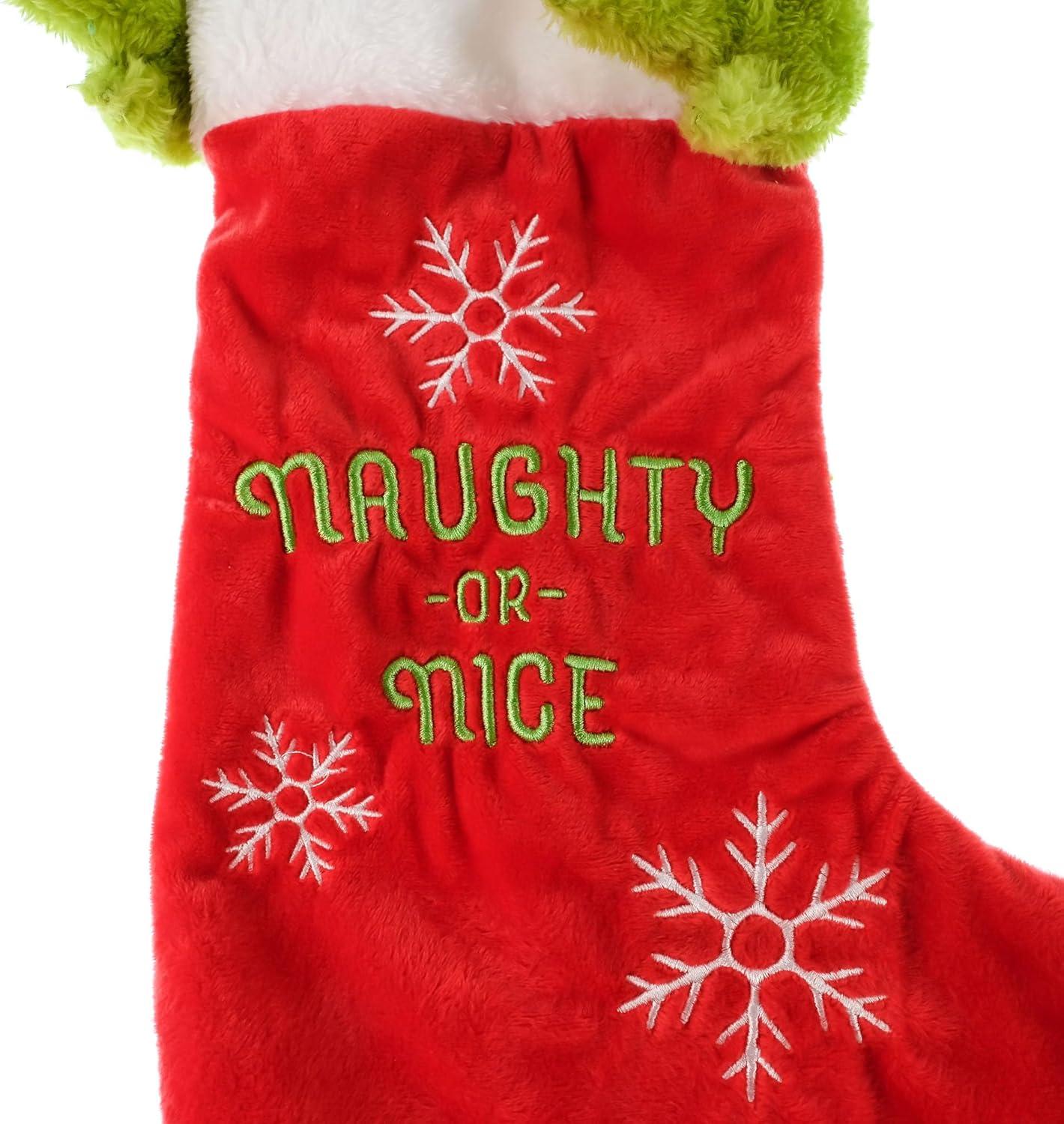 Dr Seuss How the Grinch Stole Christmas Grinch 24" 3D Plush Stocking