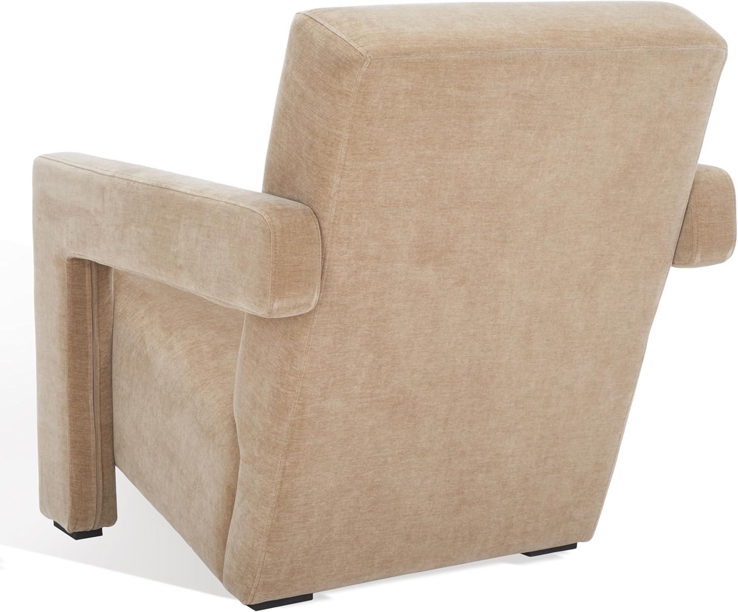 Safavieh  Couture Taylor Modern Velvet Accent Chair - 27 in. W x 35 in. D x 30 in. H Light Brown