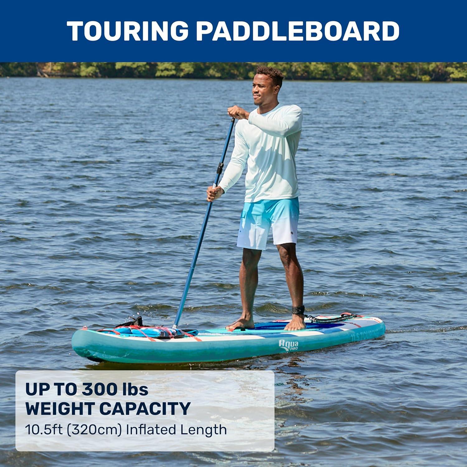 Aqua Pro 10'6" Blue Inflatable Stand-Up Paddleboard with EVA Deck