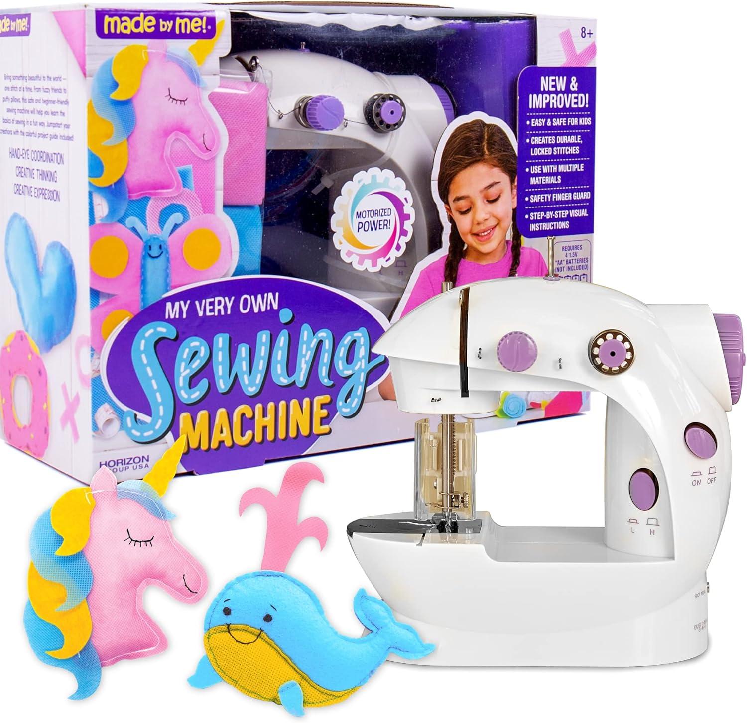 Kids' Portable Pink Battery-Powered Sewing Machine