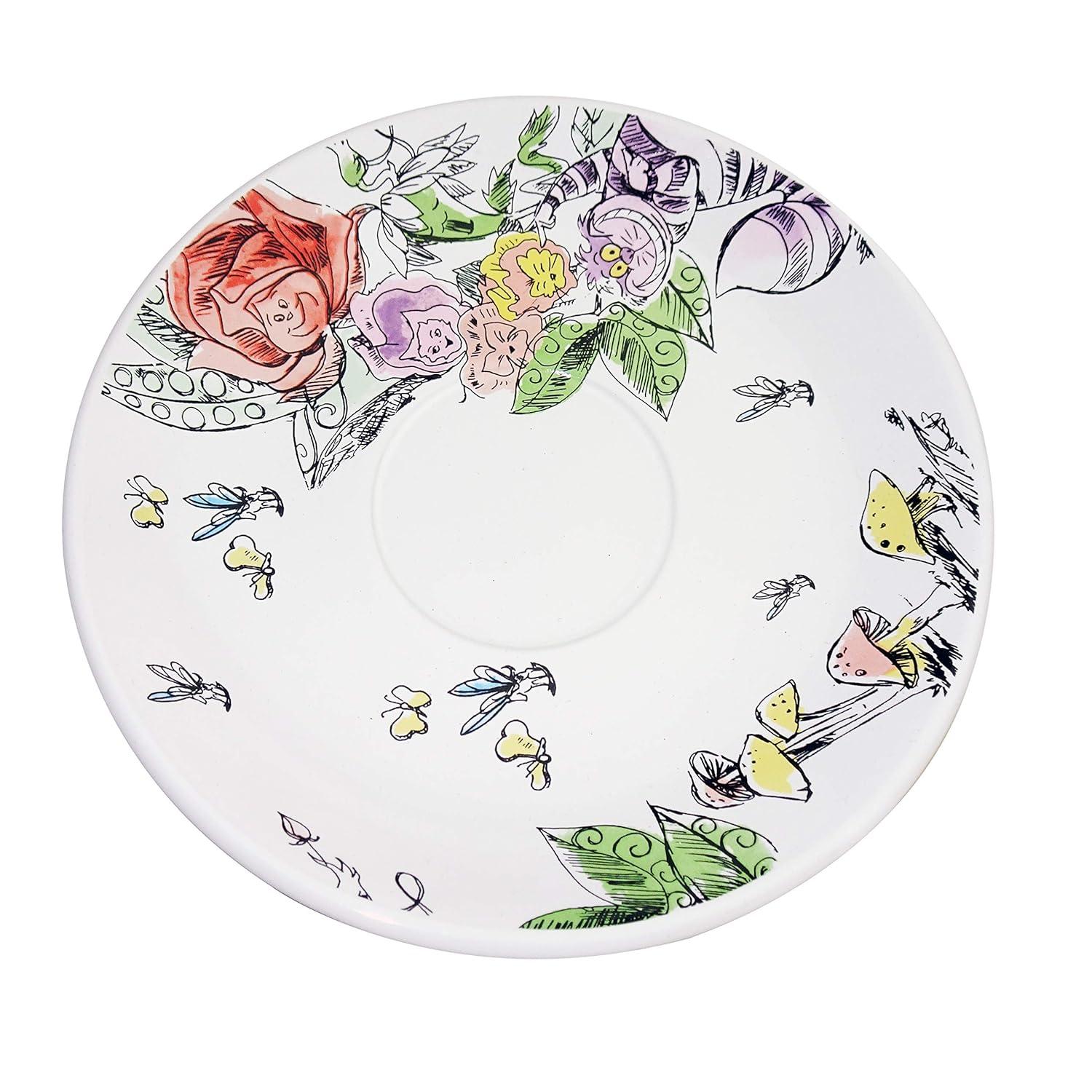 Silver Buffalo Disney Alice In Wonderland Ceramic Teacup and Saucer Set