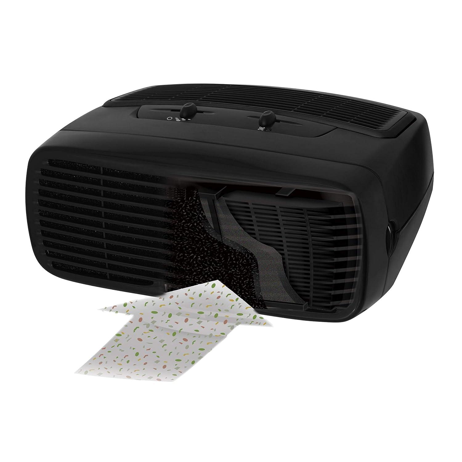 Xayoca Desktop HEPA-Type , 3 Speeds plus Optional Ionizer small Air Purifier, HAP242B-U, Black