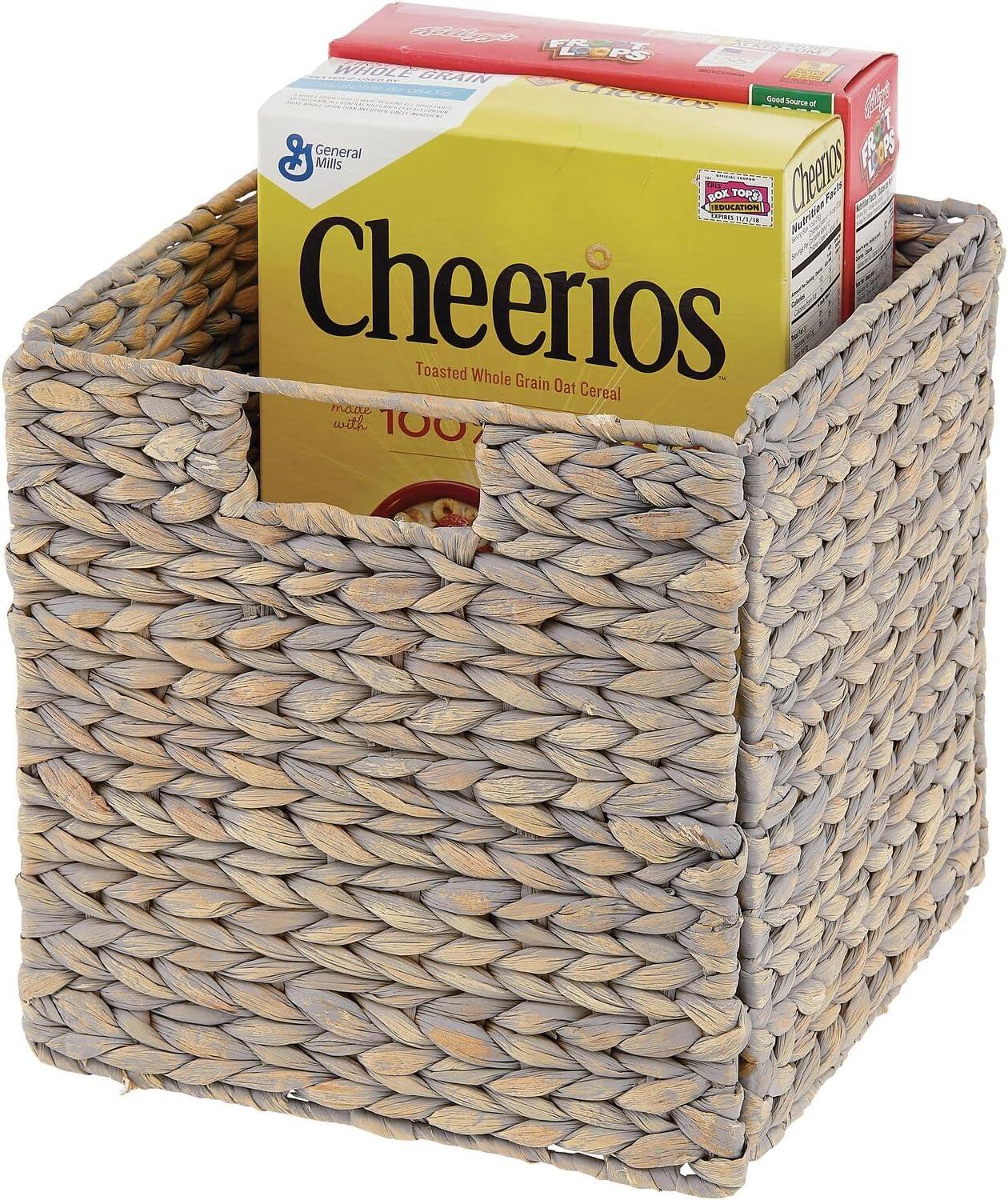 mDesign mDesign Woven Hyacinth Kitchen Storage Organizer Basket Bin