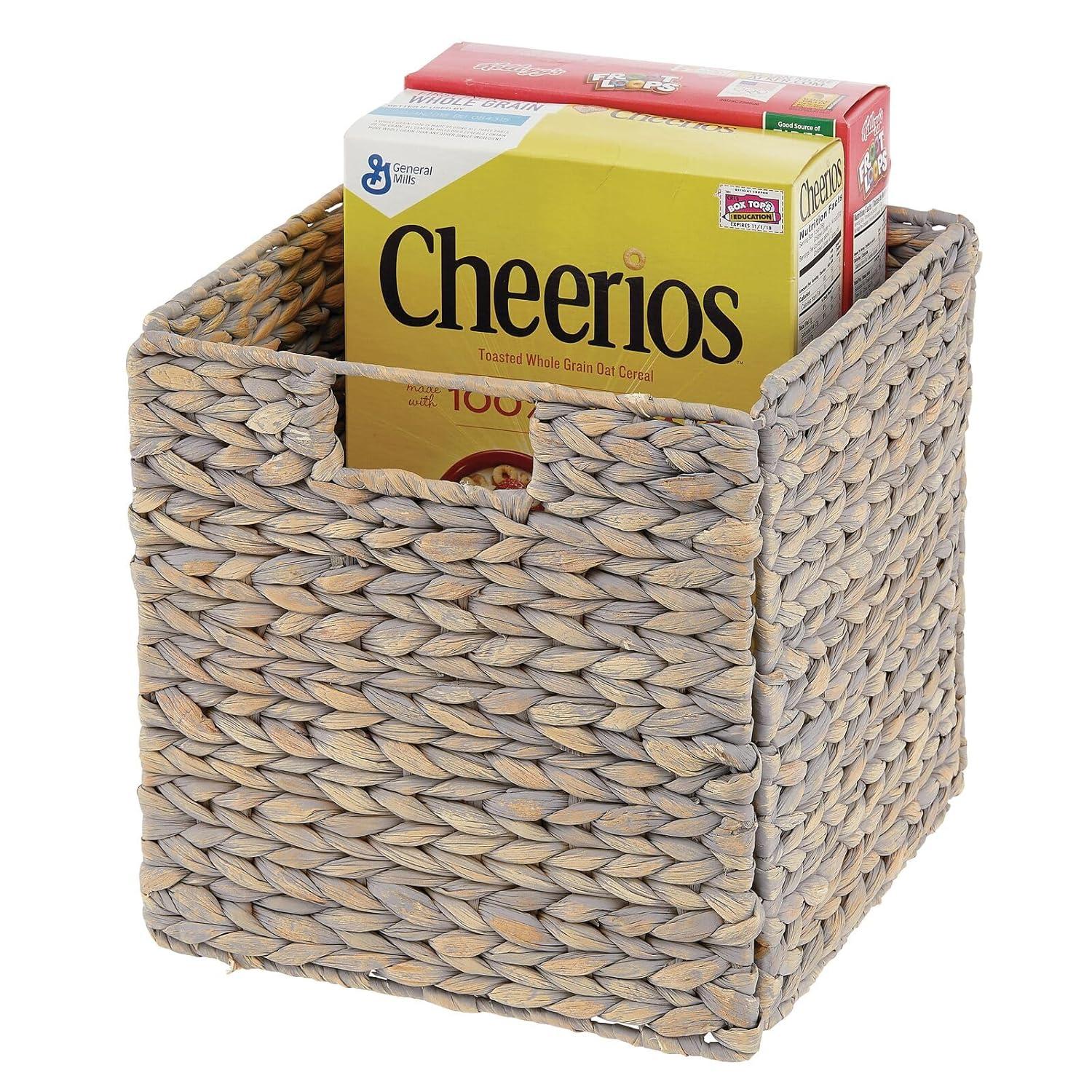 mDesign mDesign Woven Hyacinth Kitchen Storage Organizer Basket Bin