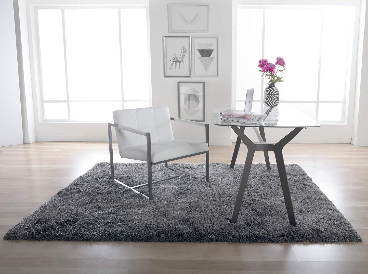 Camber Accent Chair White - Studio Designs Home: Mid-Century Faux Leather, Metal Frame, 250lbs Capacity