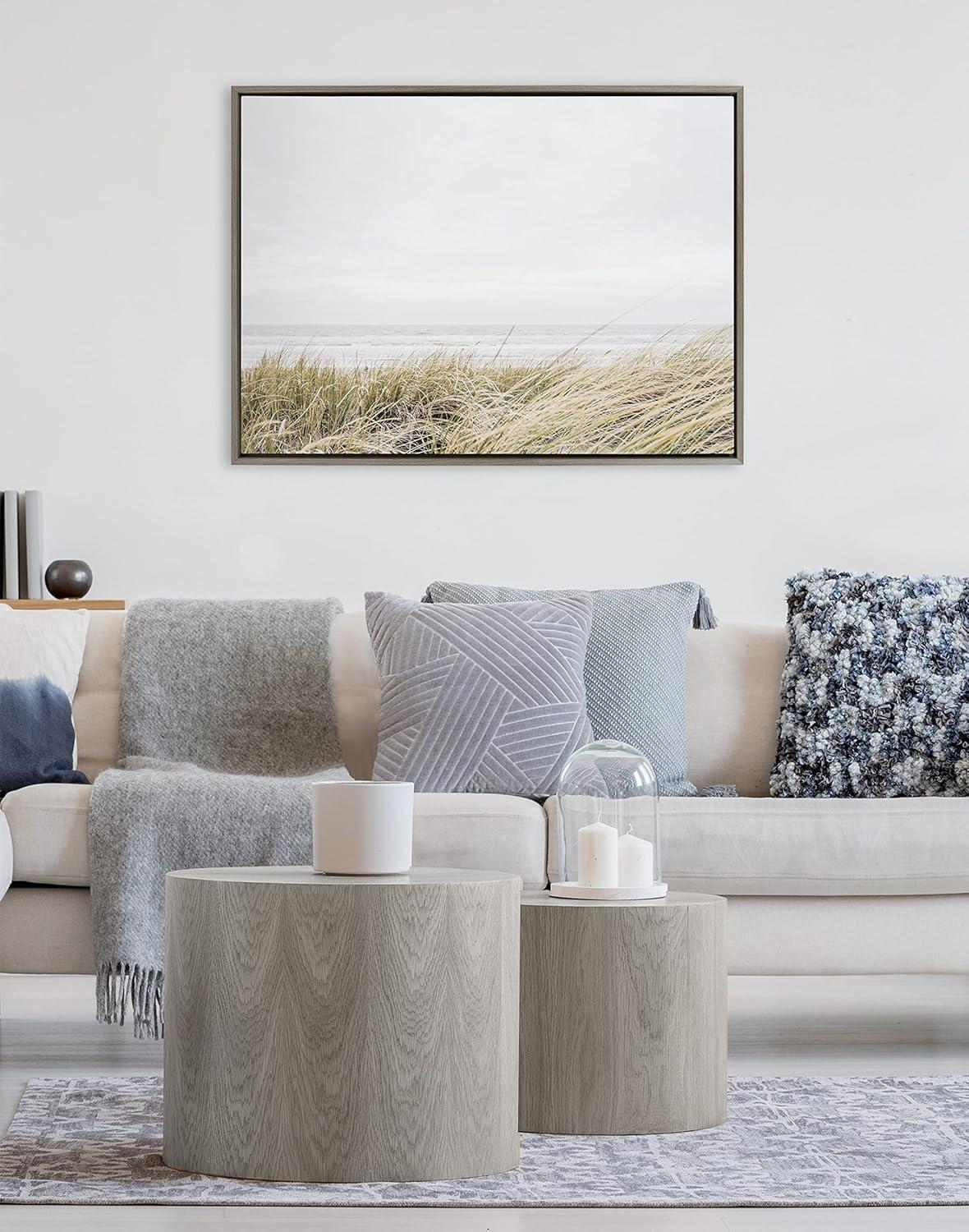 28" x 38" Sylvie East Beach Framed Canvas by Amy Peterson Art Studio Gray - Kate & Laurel All Things Decor