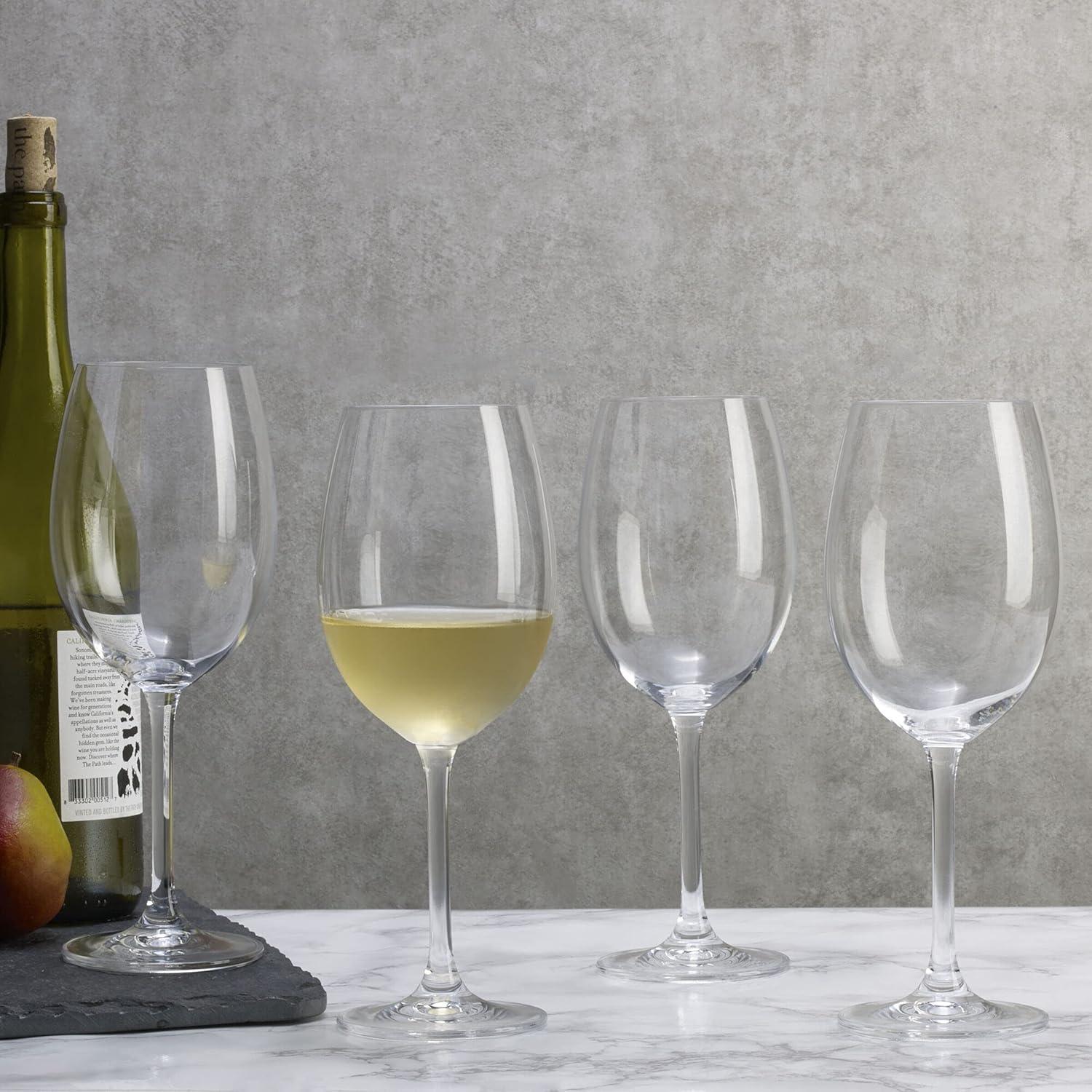 Clear European Crystal White Wine Glass Set, 16.5 oz, Set of 4