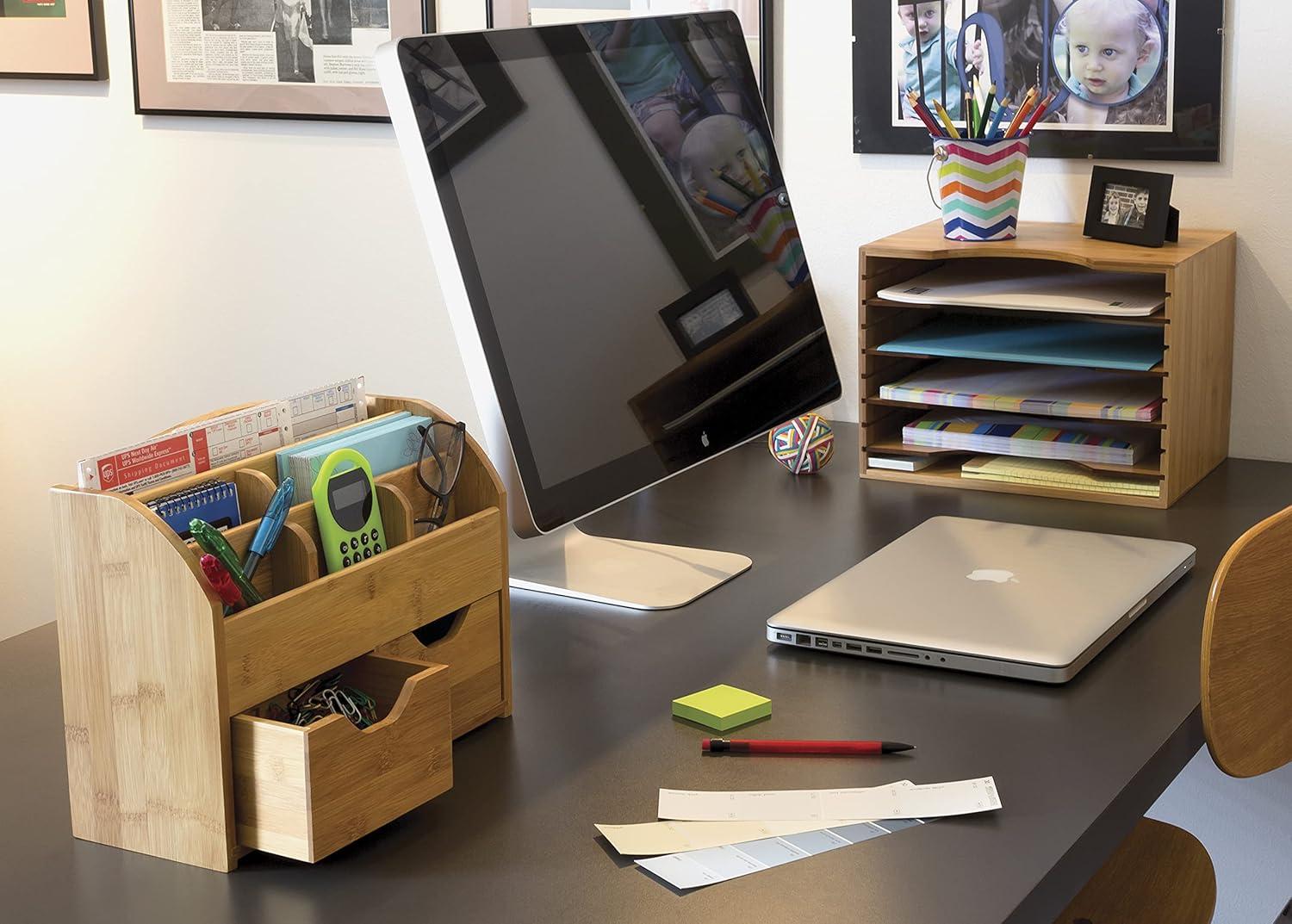 Lipper International Bamboo Space Saving Desk Organizer
