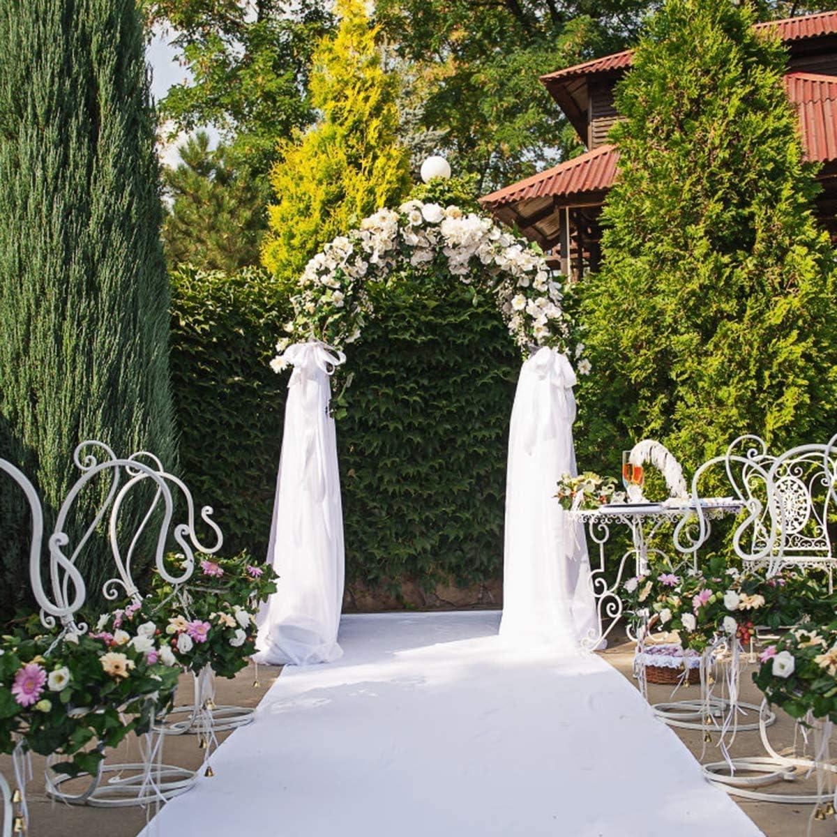 Gymax 7.2Ft Garden Arch Steel Arbor Wedding Garden Decoration Climbing Plants w/Stakes