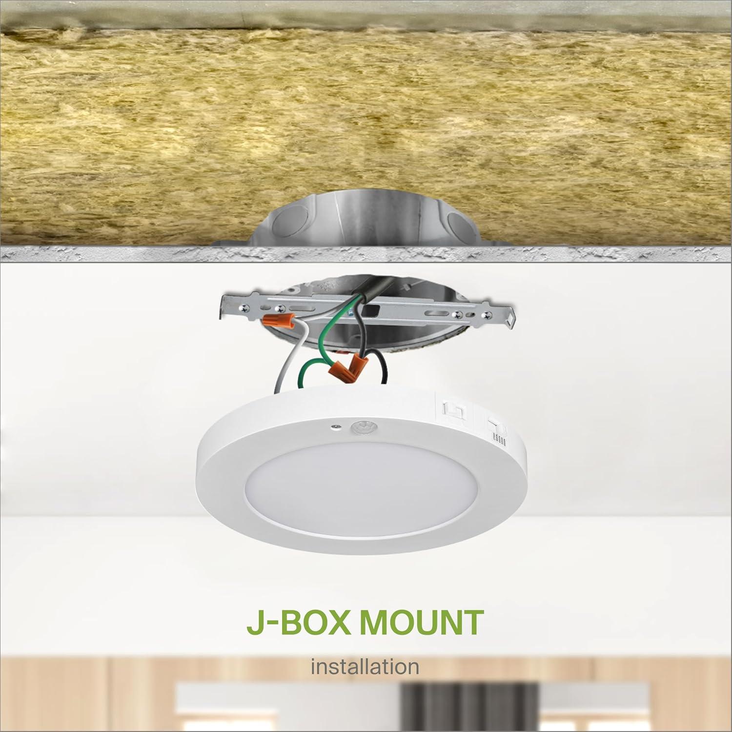White 9-Inch Square LED Flush Mount Ceiling Light