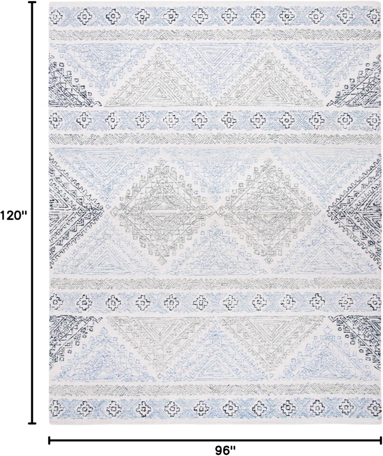 Micro-Loop MLP206 Hand Tufted Indoor Area Rug - Ivory/Grey - 8'x10' - Safavieh