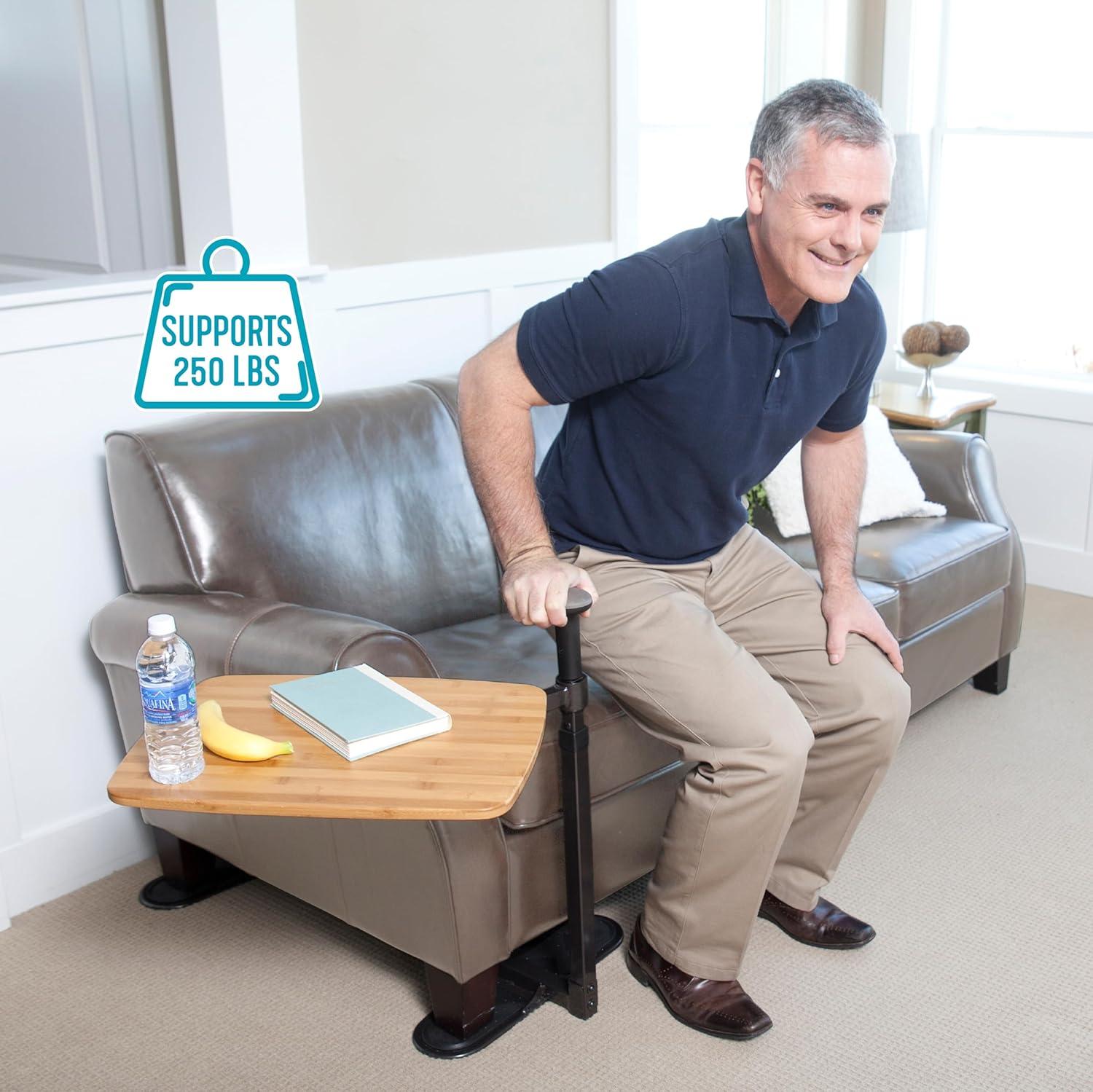 Stander Omni Tray, Adjustable Swivel TV Table with Stand Assist Handle