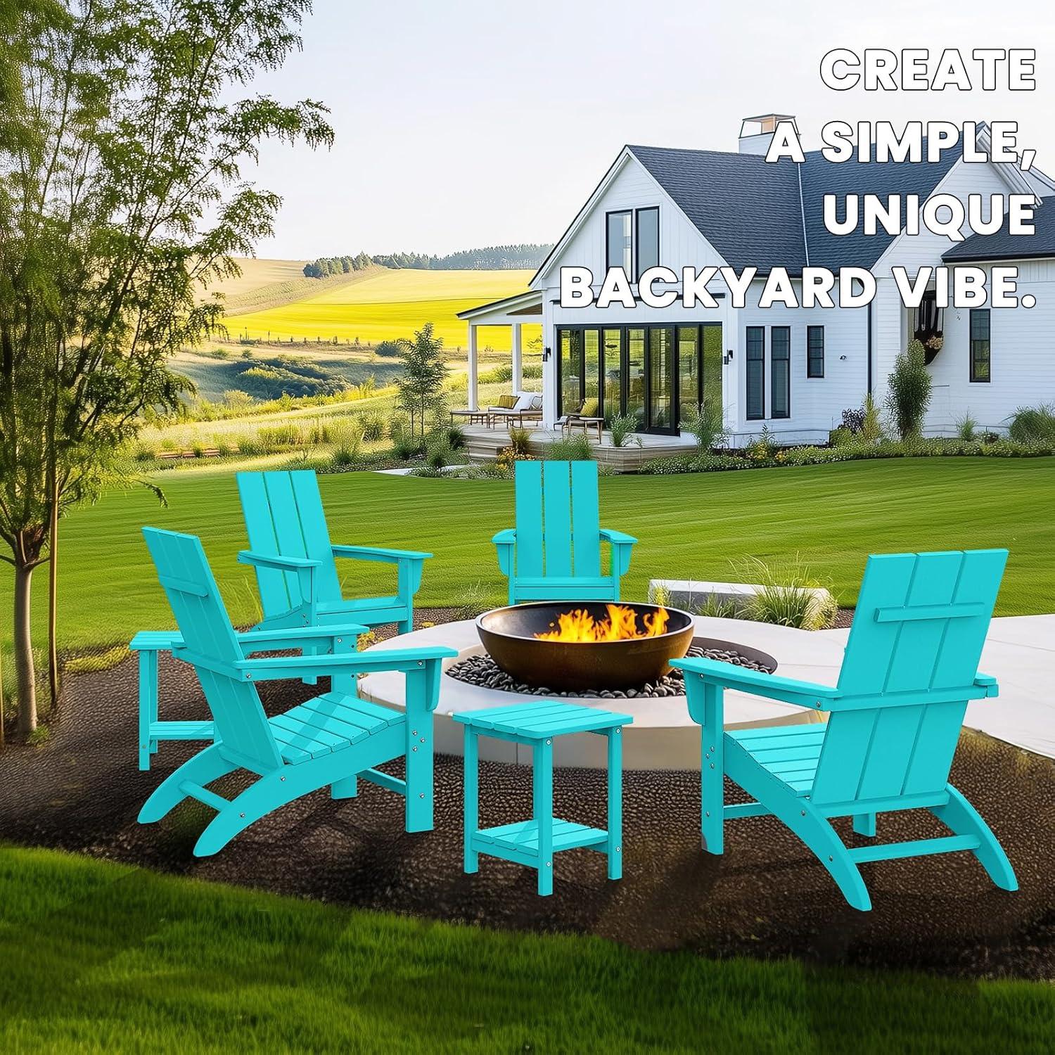 Modern Adirondack High-Density Polyethylene (HDPE) Outdoor Adirondack Chair