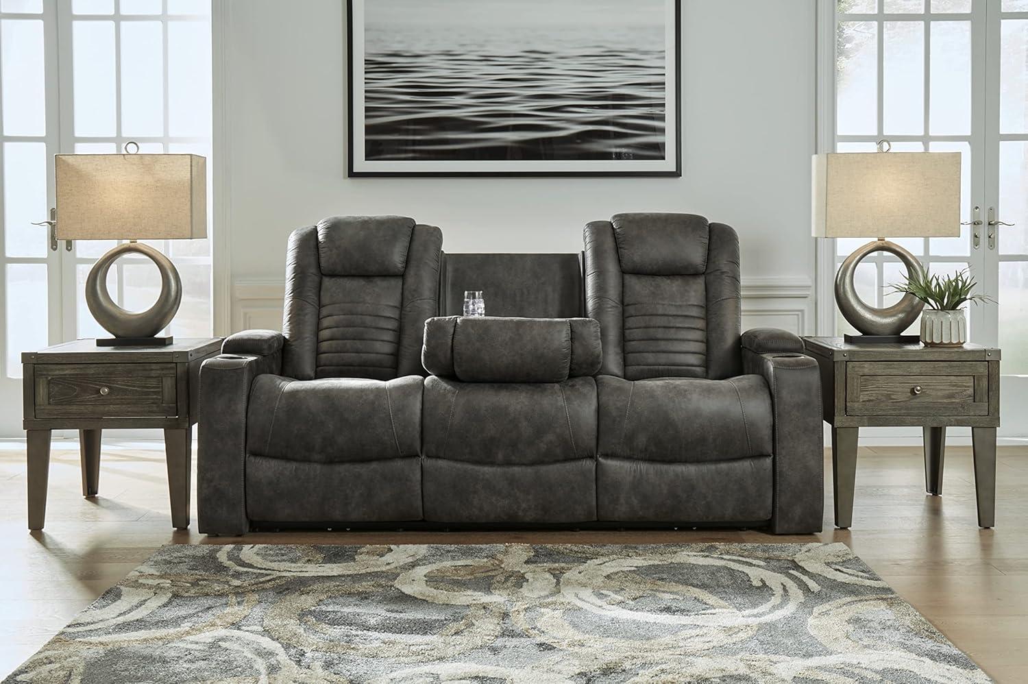 Soundcheck 83" Faux Leather Square Arm Reclining Sofa