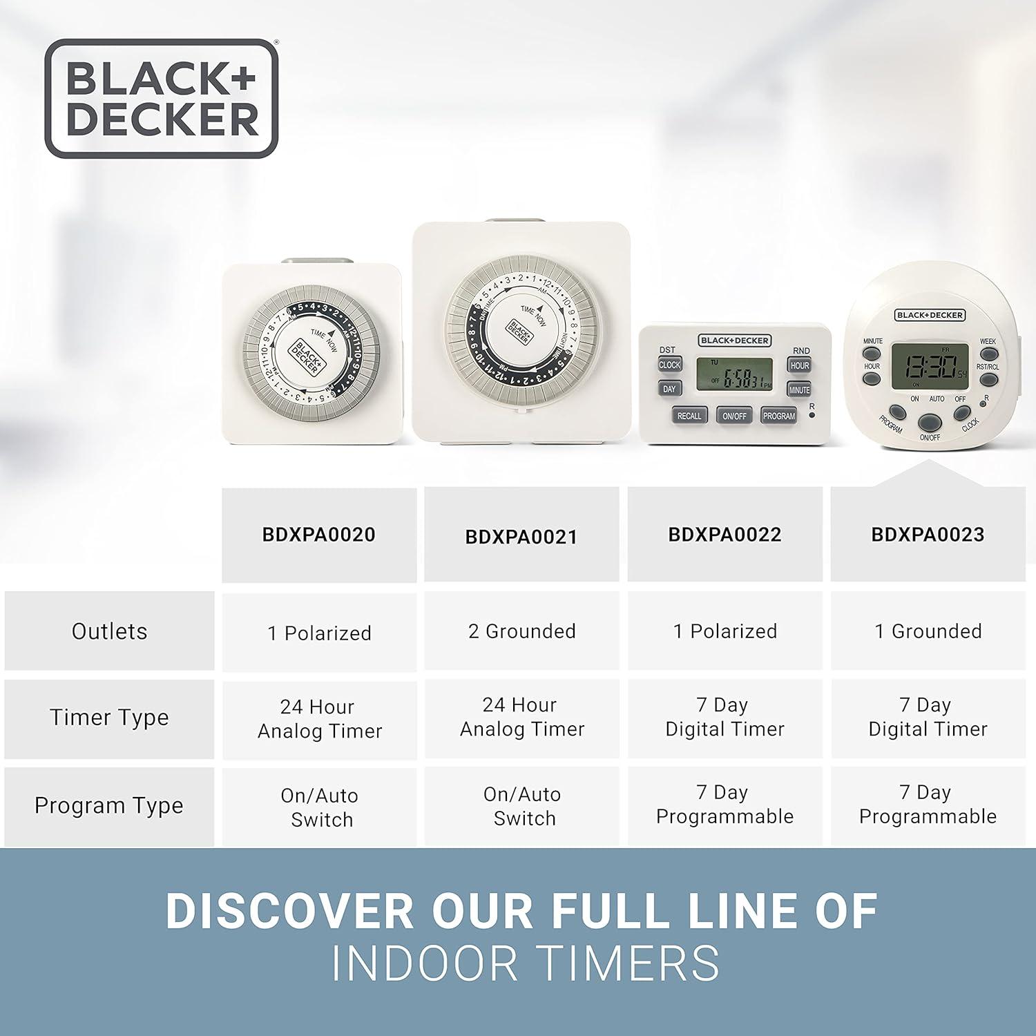 Black + Decker Indoor Grounded Digital Timer