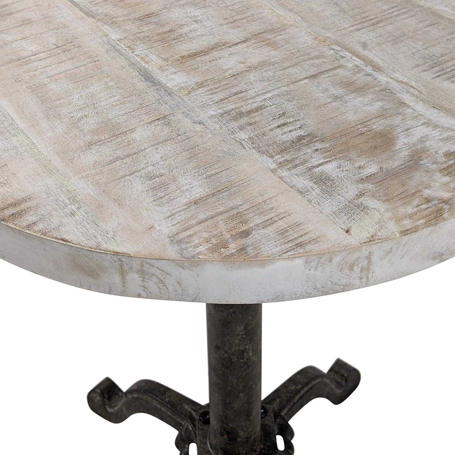 Carolina Living Colton Adjustable Vintage Table Natural Driftwood/Aged Iron: Mango Wood, Iron Frame, 30 Day Warranty