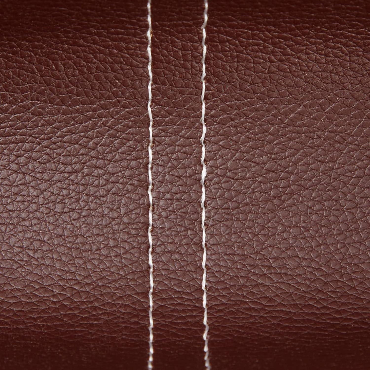 Juvale Leather Valet Catchall Tray for Men with 6 Compartments - Bedside Nightstand Organizer for Phones (Brown)