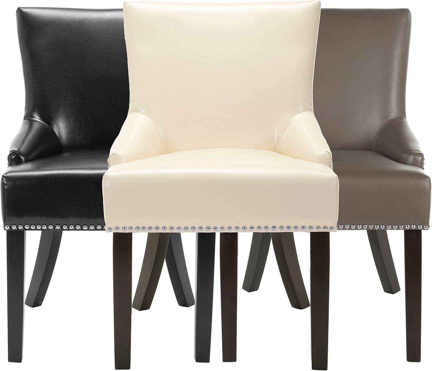 Lotus Kd 19" H Dining Chair With Nail Head Trim (Set of 2) - MCR4700 - Black - Safavieh Couture