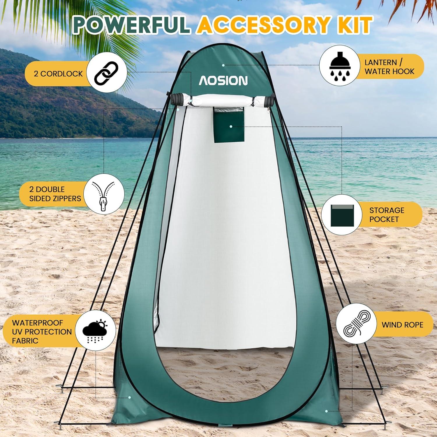 Pop Up Shower Camping Tent, Outdoor Privacy Camp Toilet Tent, Portable Dressing Room with Carrying Bag, Bath Bag for Camping, Hiking