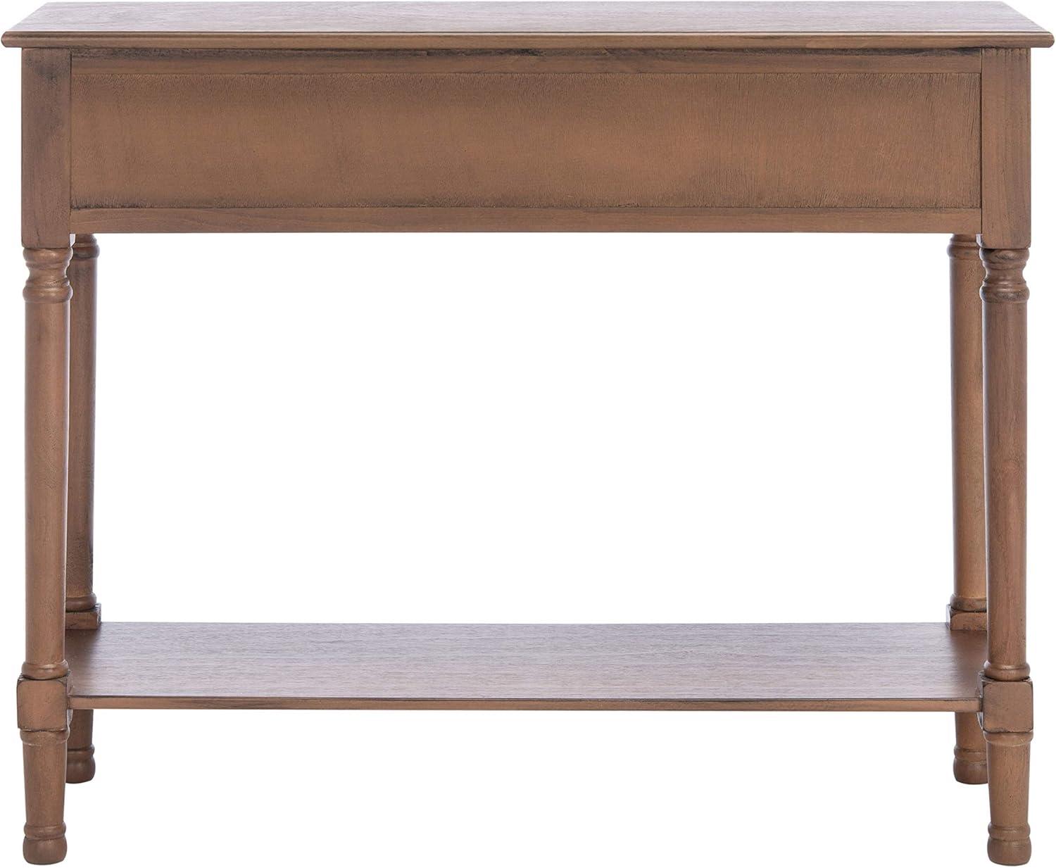 Halton Brown 40" Wood and Metal Console Table with Storage