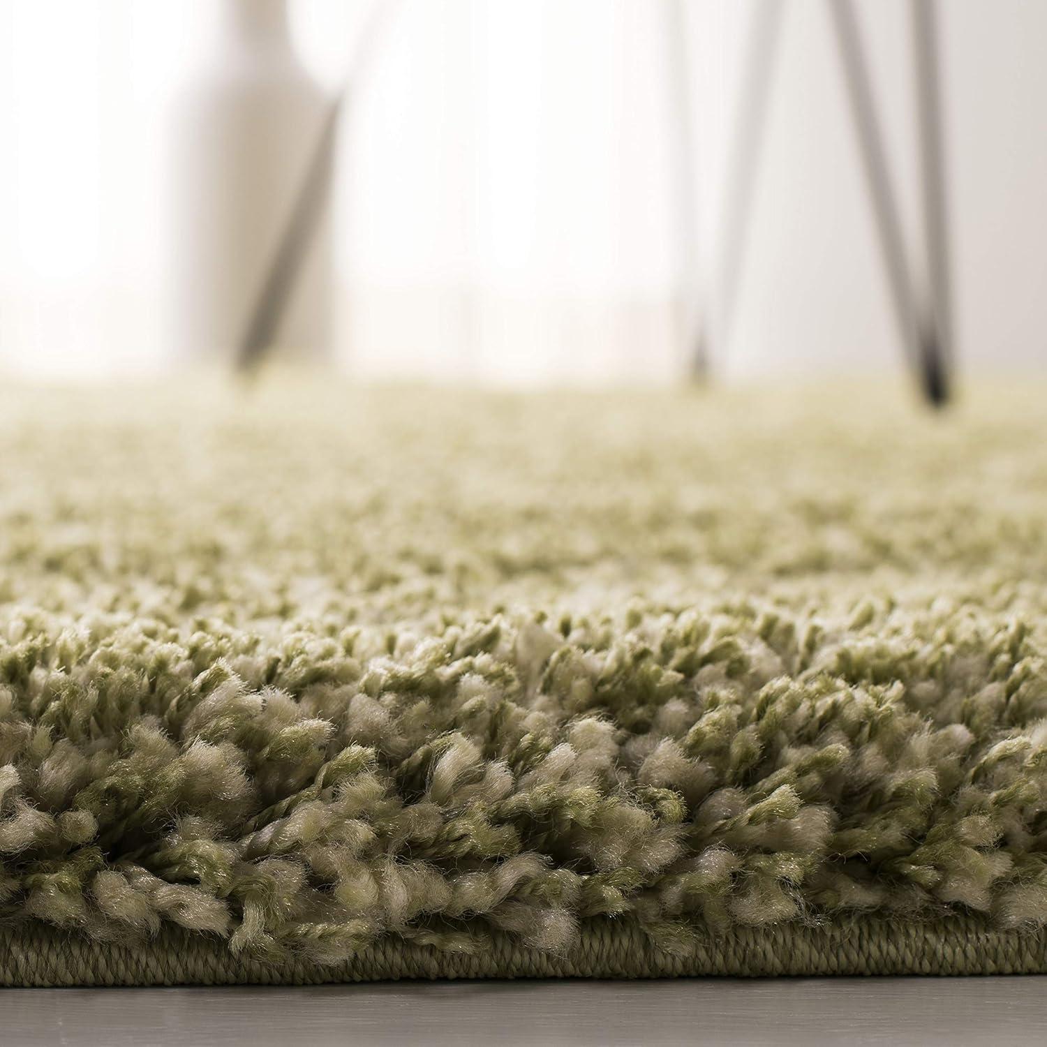 California Shag SG151 Power Loomed Indoor Runner Rug - Green - 2'3"x9' - Safavieh