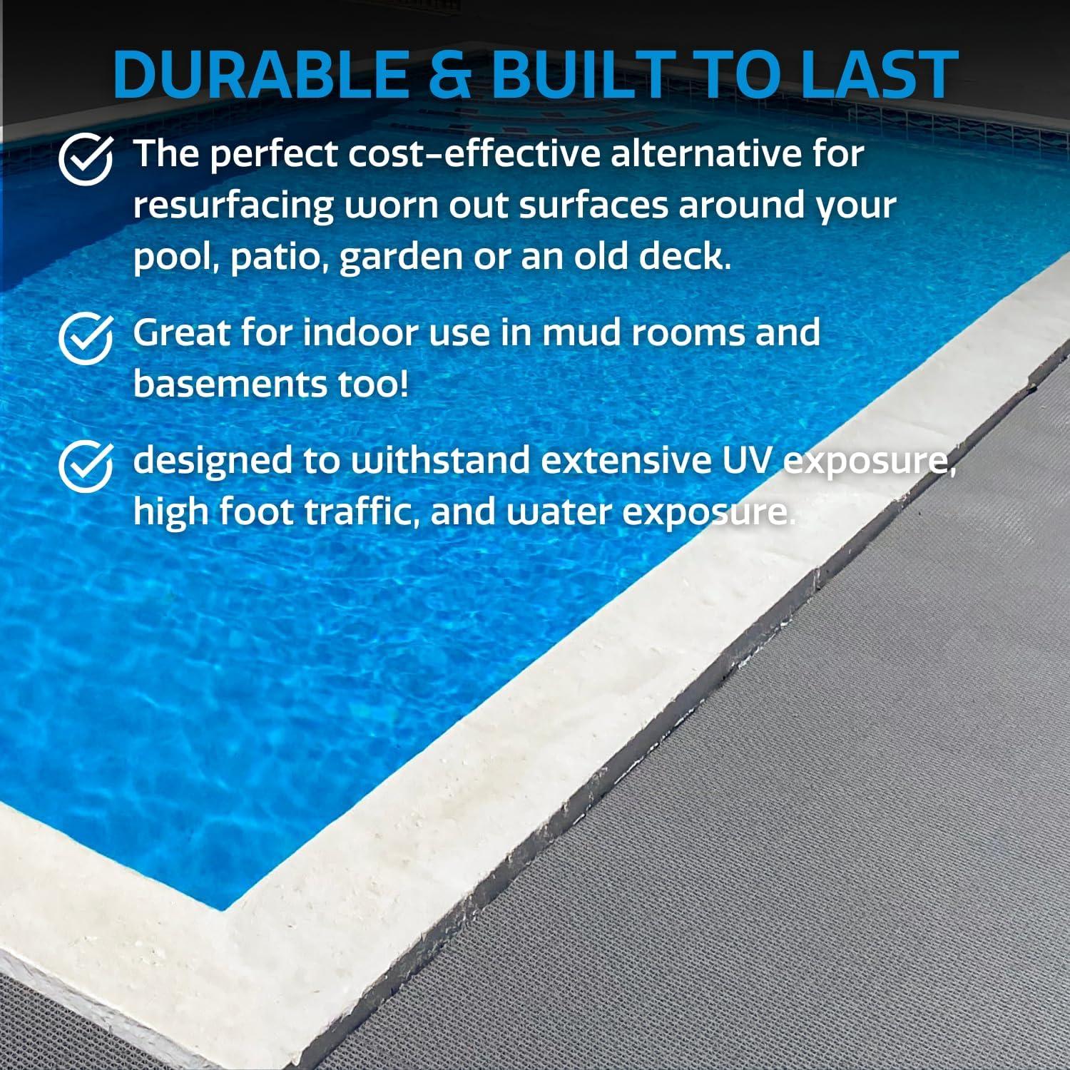 DT40EVGN DuraGrid Outdoor Modular Interlocking Multi-Use Plastic Deck Tile, 40 Pack,