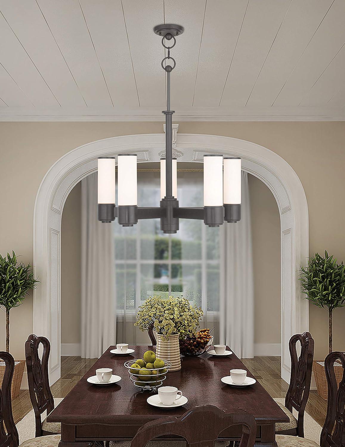 Rustic Black and Bronze Steel Ceiling Mount Chandelier