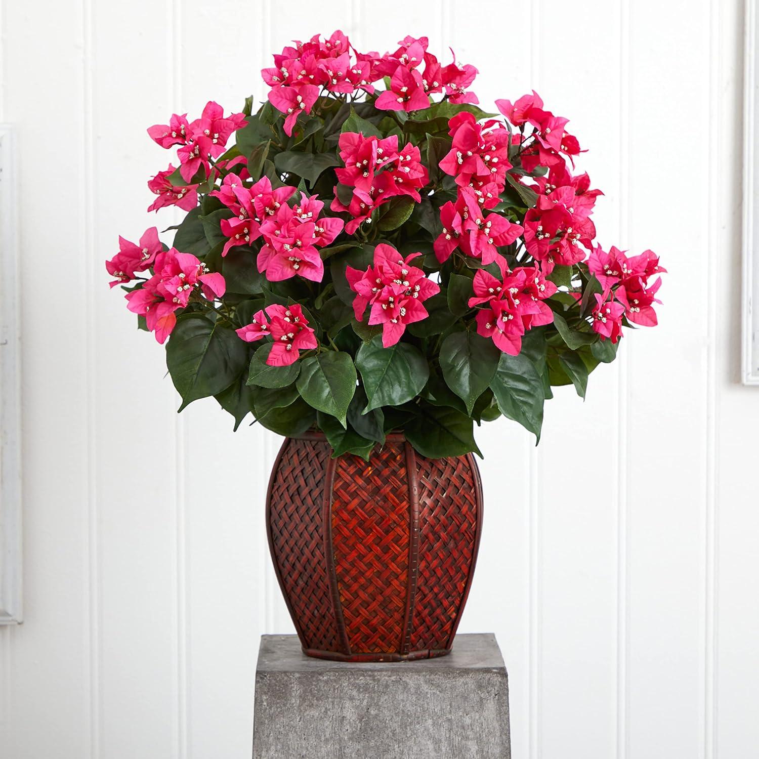 Nearly Natural Bougainvillea with Vase Silk Plant