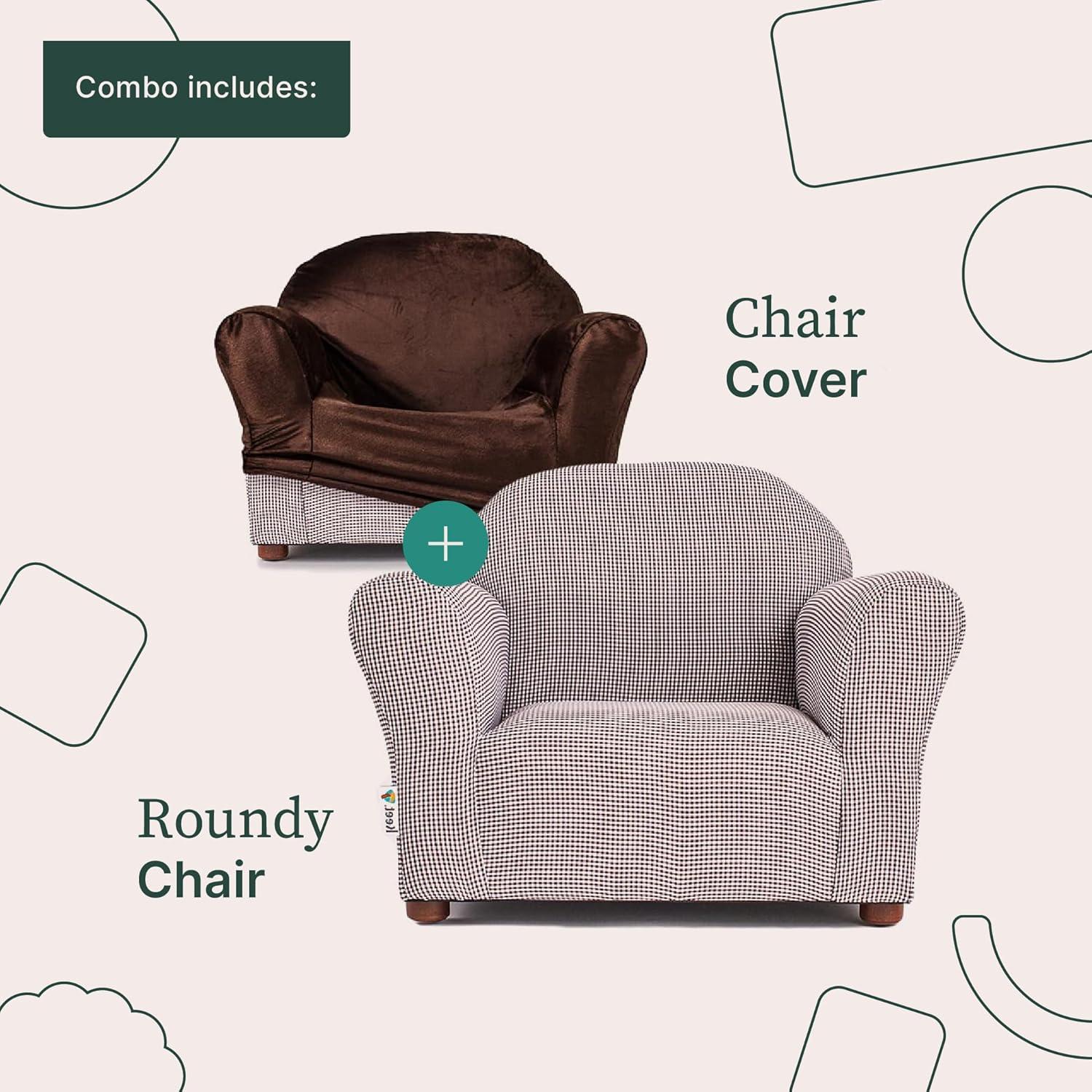 Keet Keet Roundy Kid's Chair + Cover Combo Set Brown