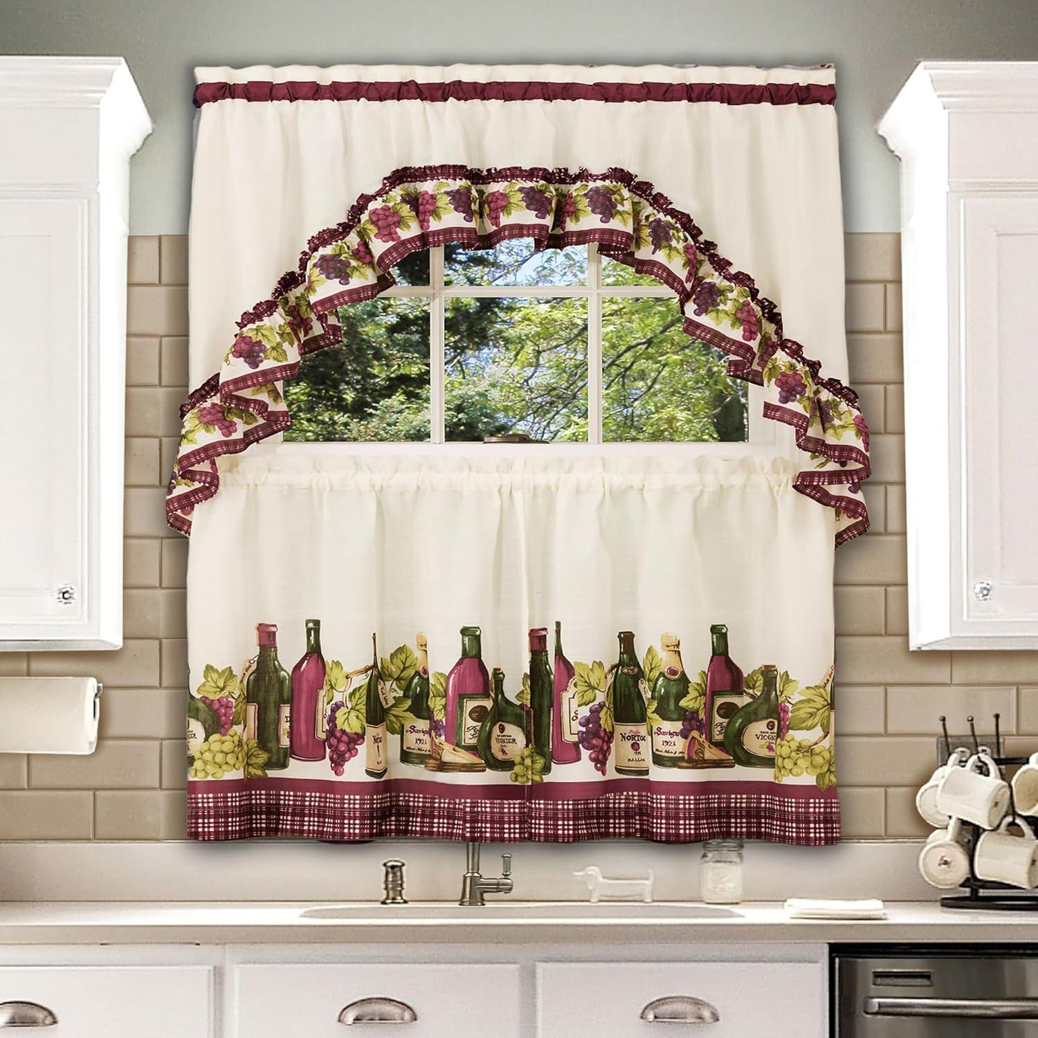 Chardonnay Kitchen Curtain & Swag Set, 1 Each
