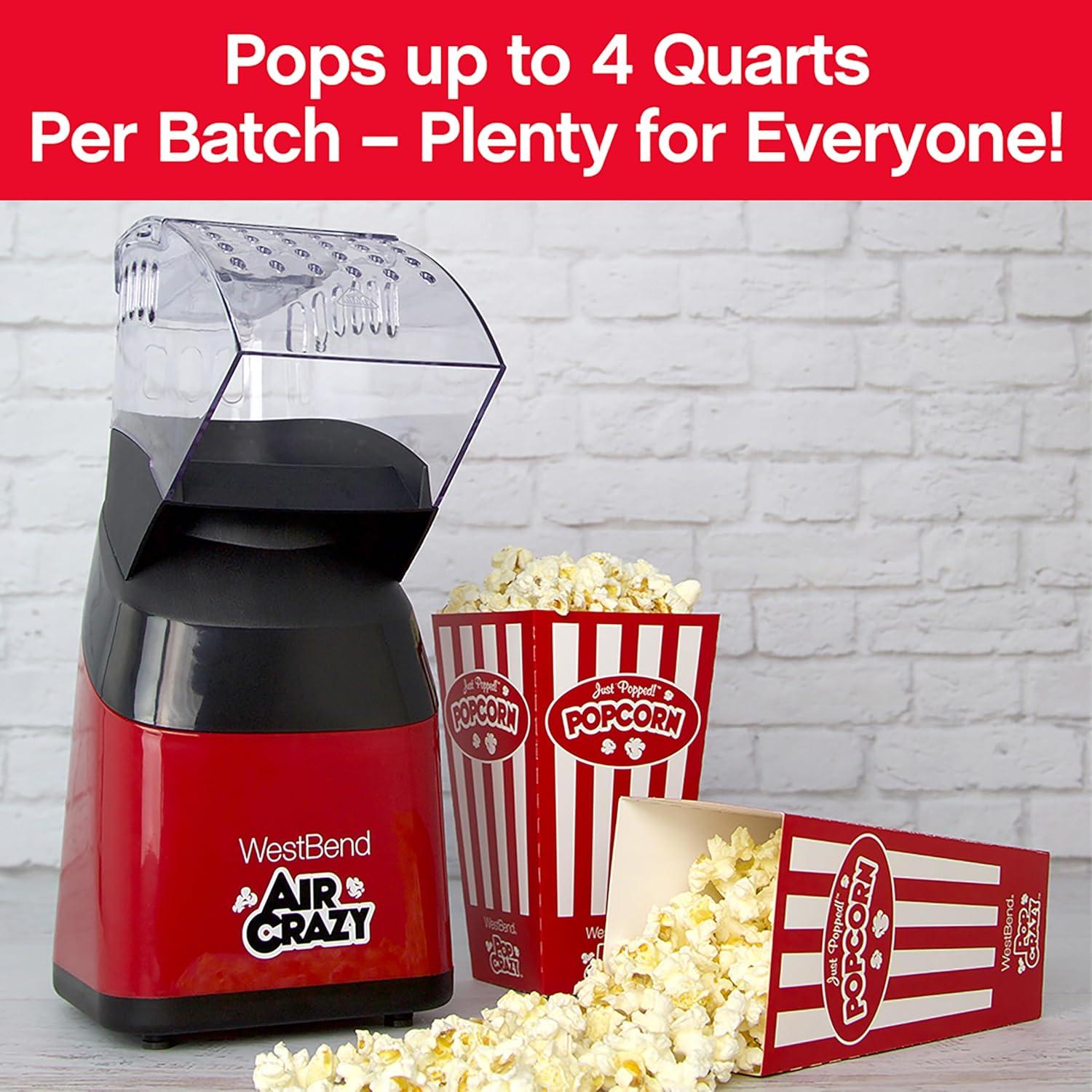 West Bend Air Crazy 4QT Hot Air Popcorn Machine, Ventilation Technology