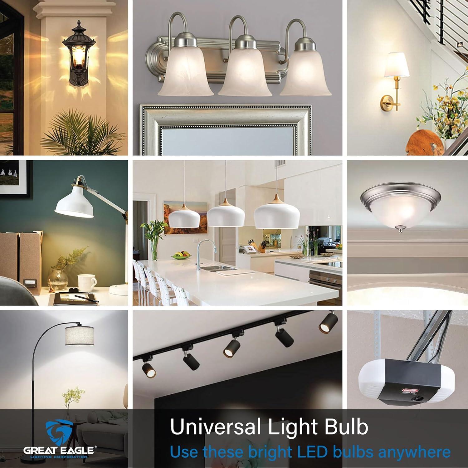 Great Eagle GU24 Led Bulb - 9W (60W Equivalent), Dimmable, 3000K Soft White, UL Listed, Twist-in Light Bulb, 2 Prong Light Bulbs (4-Pack)