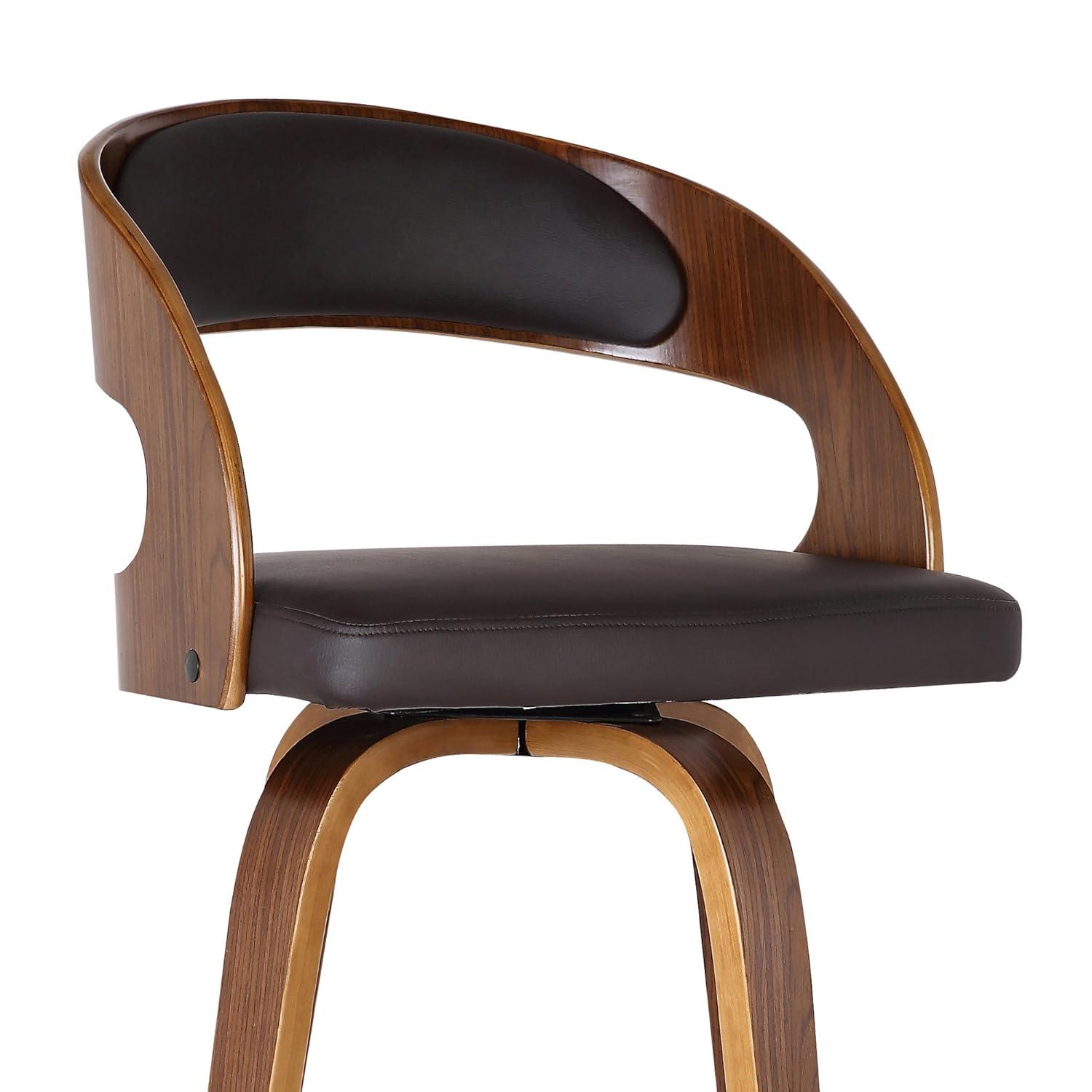 Armen Living Shelly Contemporary Faux Leather Bar Stool in Brown