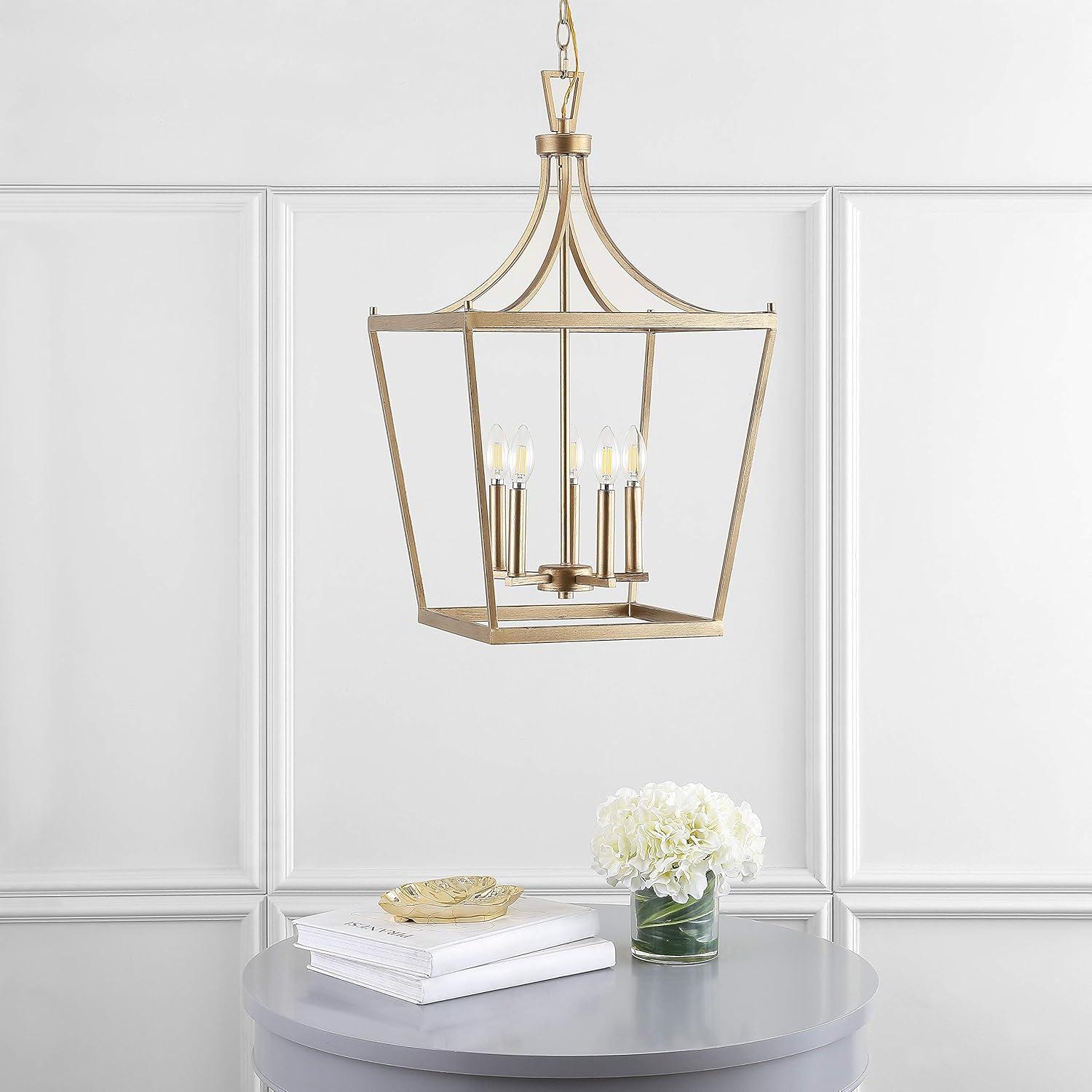 Safavieh Kenris 5 Light Industrial Pendant, Gold Painted