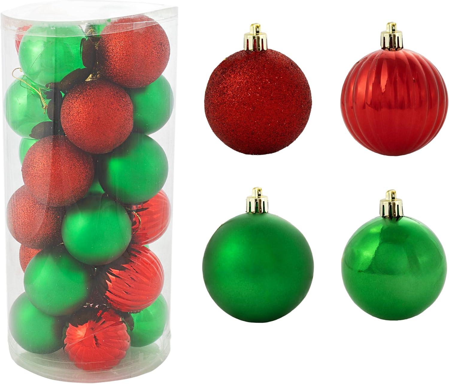Sunnydaze Indoor Christmas Holiday Tree Shatterproof Merry Medley Ball Ornaments with Hooks - 2" - Turquoise and Blue - 24pc