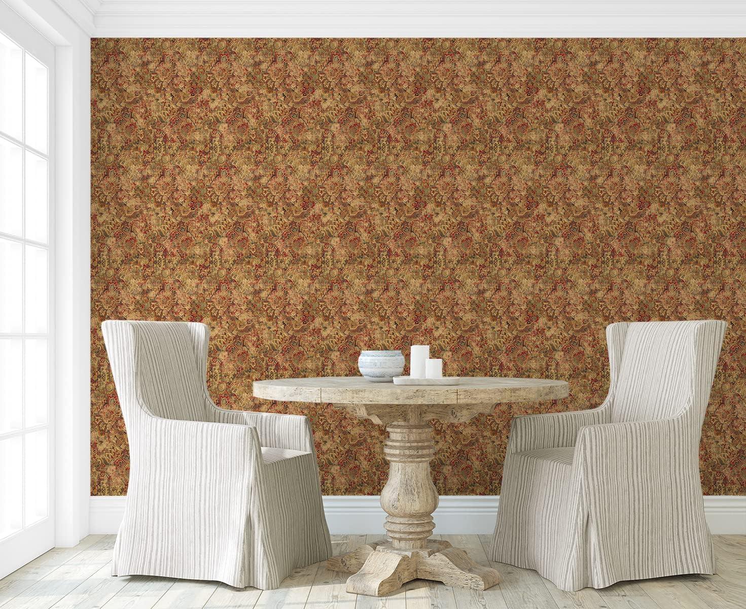 Surface Style - Peel and Stick Wallpaper, Abstract Wallpaper for Bedroom, Powder Room, Kitchen, Vinyl, 30.75 Sq Ft Coverage (Cumbrae Collection, Ruby)