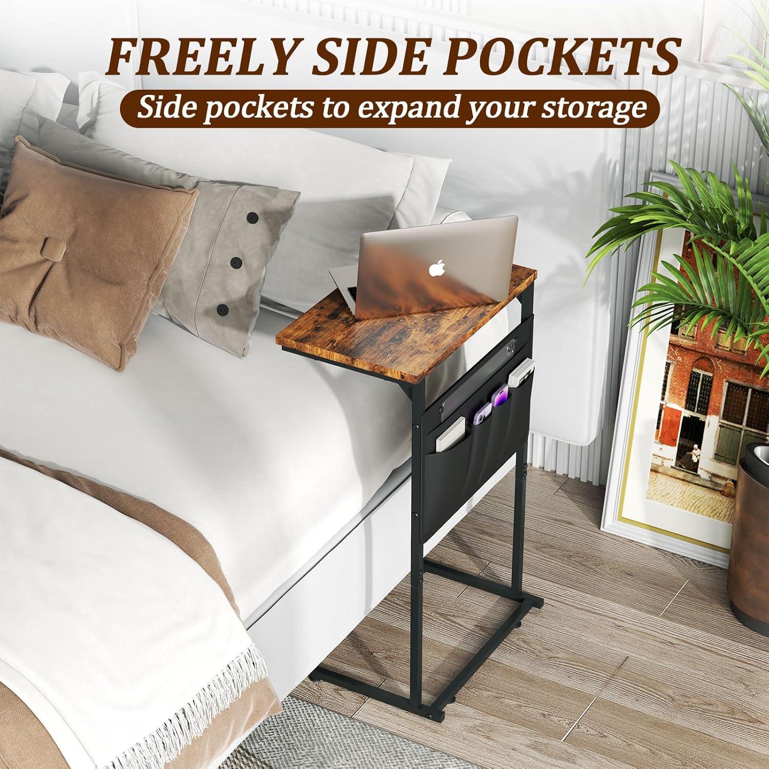 Vantic Rustic Wood Composite Console Table, Brown