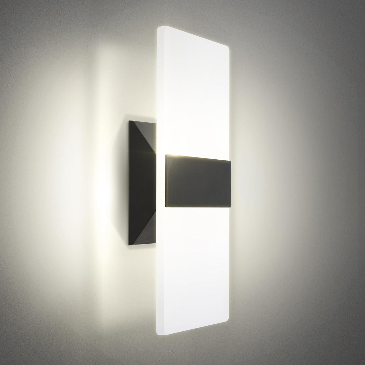 12-Inch Black Aluminum Dimmable LED Wall Sconce