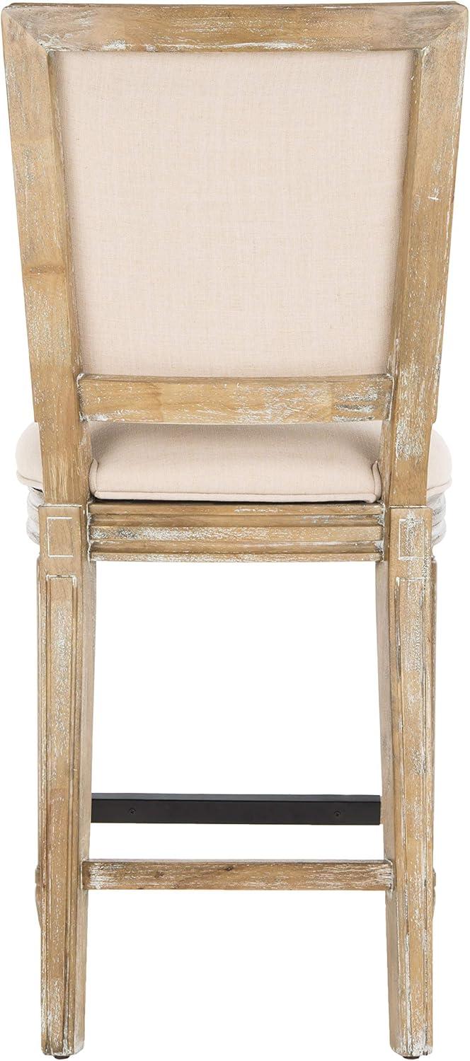 Buchanan Rectangle Counter Stool (Set of 2) - FOX6271 - Beige/Oak - Safavieh Couture