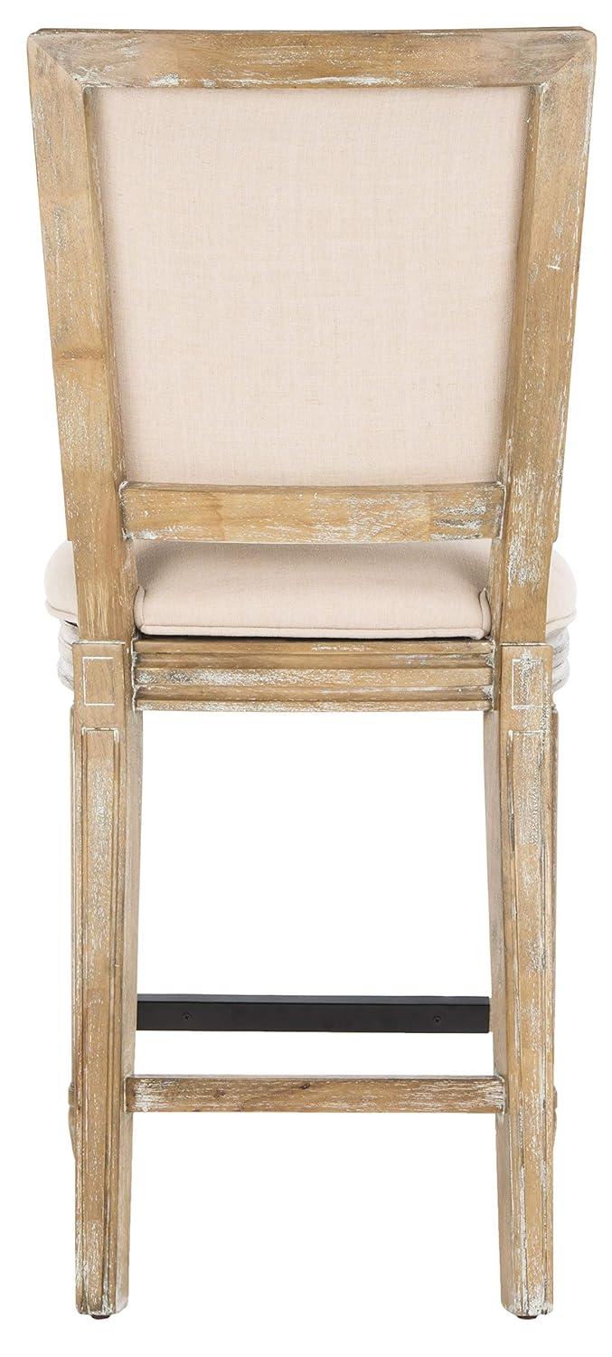 Buchanan Rectangle Counter Stool (Set of 2) - FOX6271 - Beige/Oak - Safavieh Couture