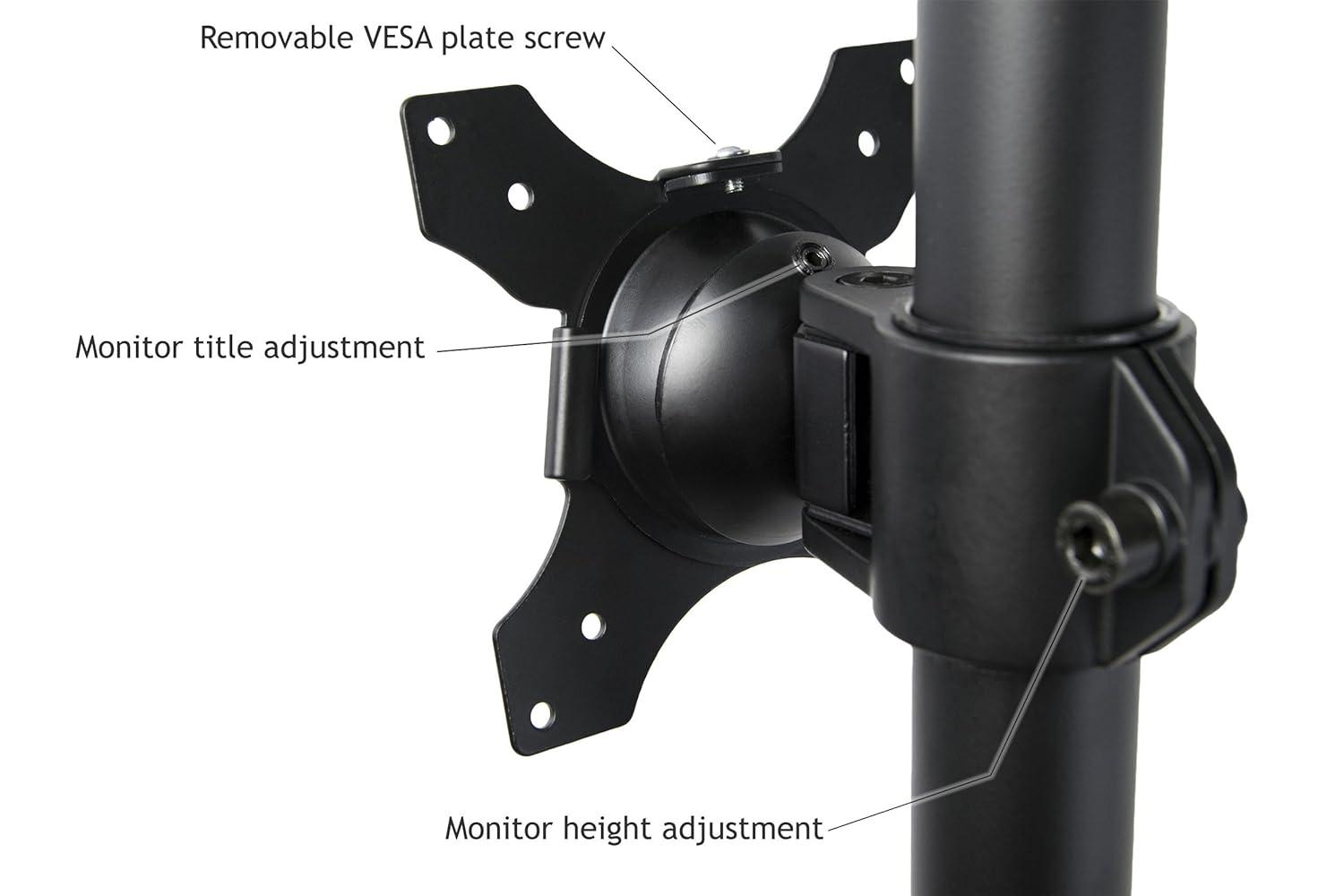 Vivo Triple Vertical Monitor Desk Stand