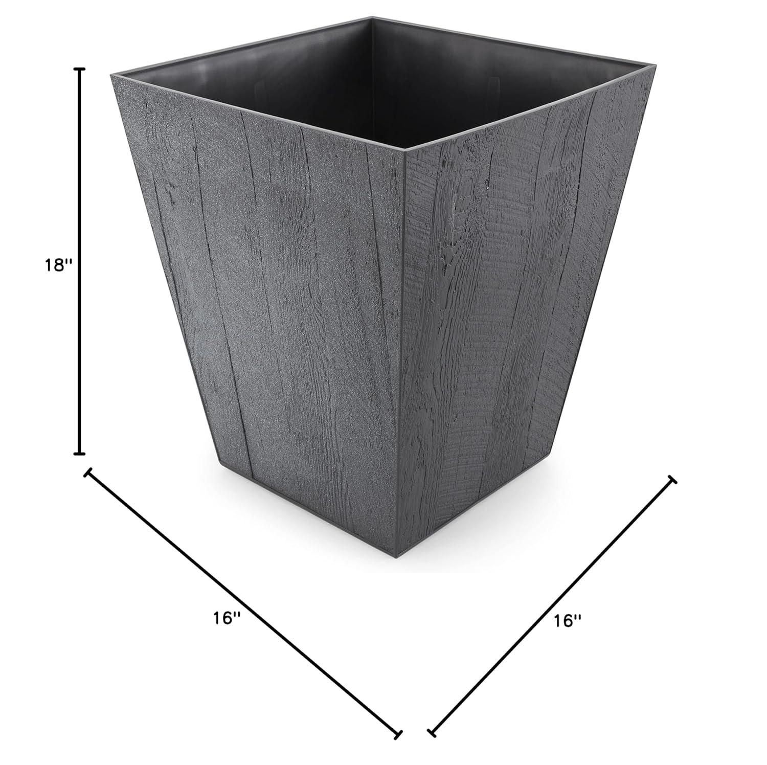 Suncast Suncast Farmington Decorative Rustic Wood Finish Garden Planter